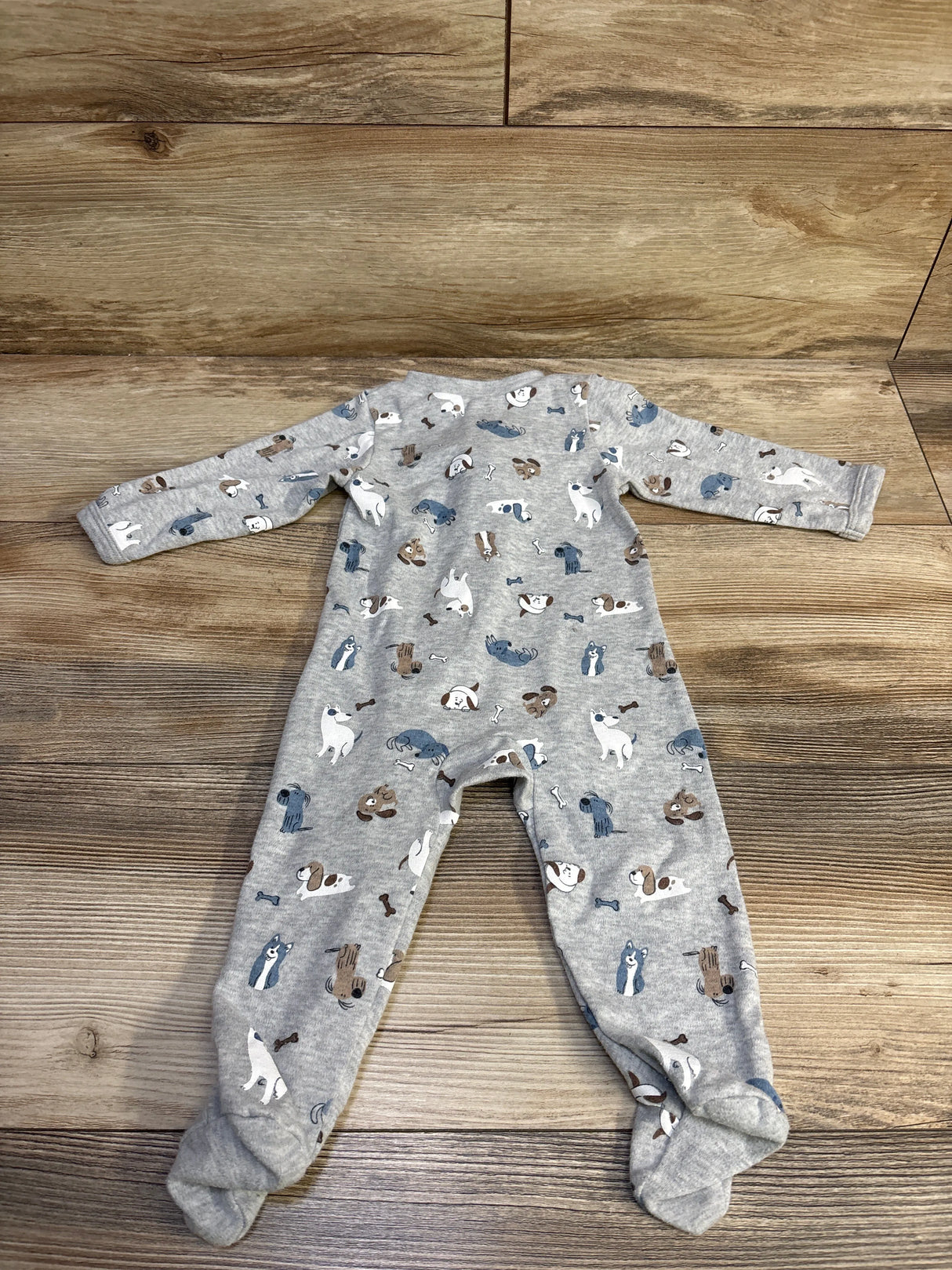 Lullaby Lane Dog Print Sleeper Grey sz 6-9m