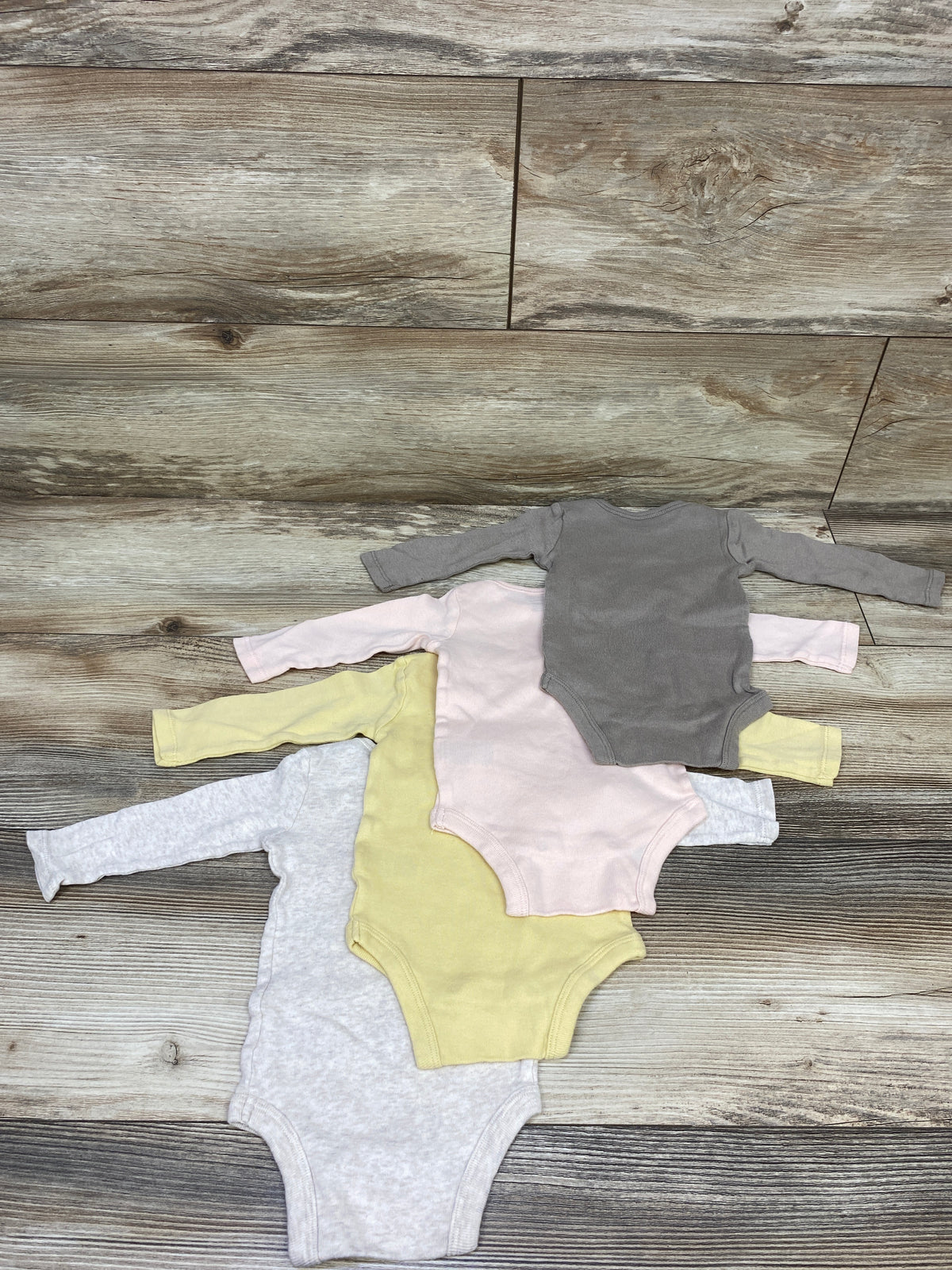 Gerber 4pk Long Sleeve Bodysuit Set Beige sz 0-3m