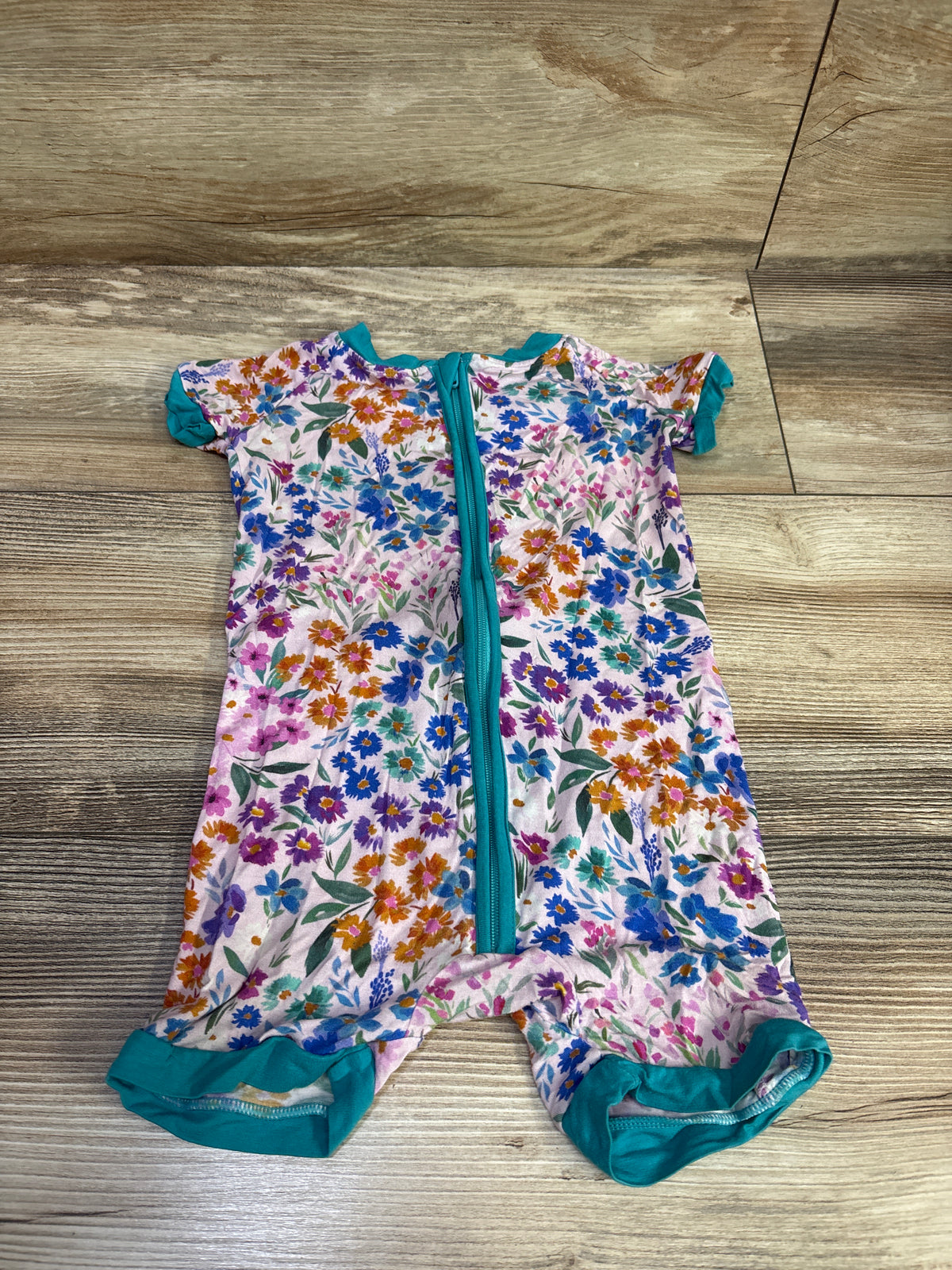 Little Sleepies Floral Bamboo Shorty Zippy Sleeper Pink sz 12-18m