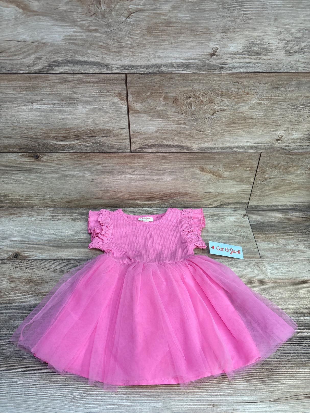 NEW Cat & Jack 2pc Knit Tulle Dress & Bloomers Set Pink sz 18m