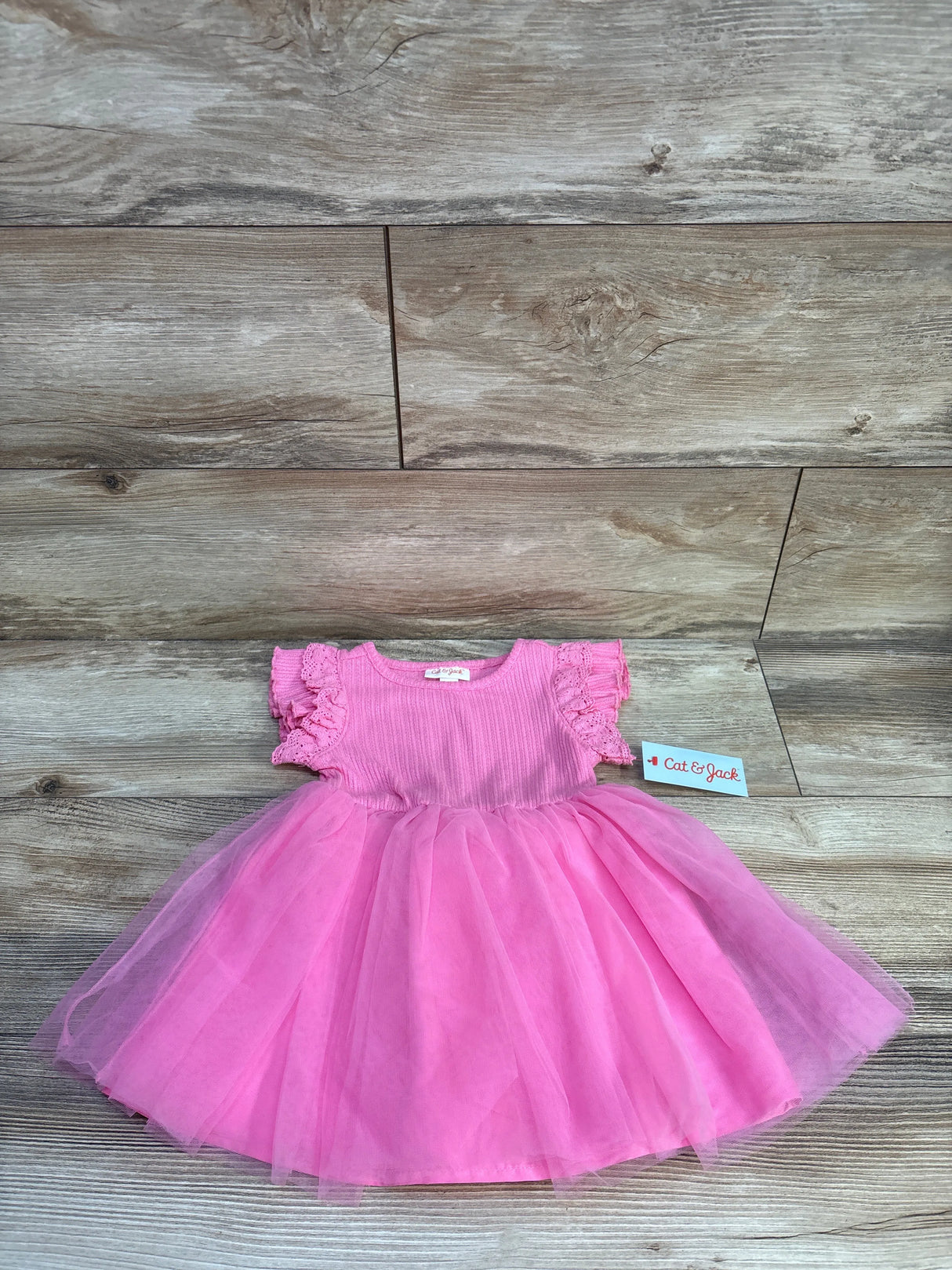 NEW Cat & Jack 2pc Knit Tulle Dress & Bloomers Set Pink sz 18m