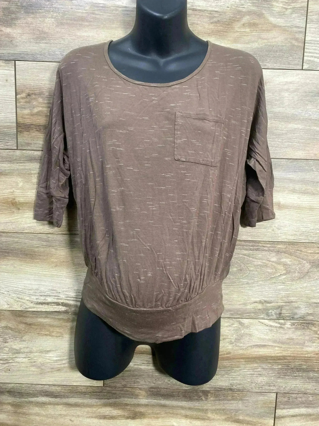 Motherhood Maternity Pocket Shirt Brown sz Medum - Me n Mommy To Be