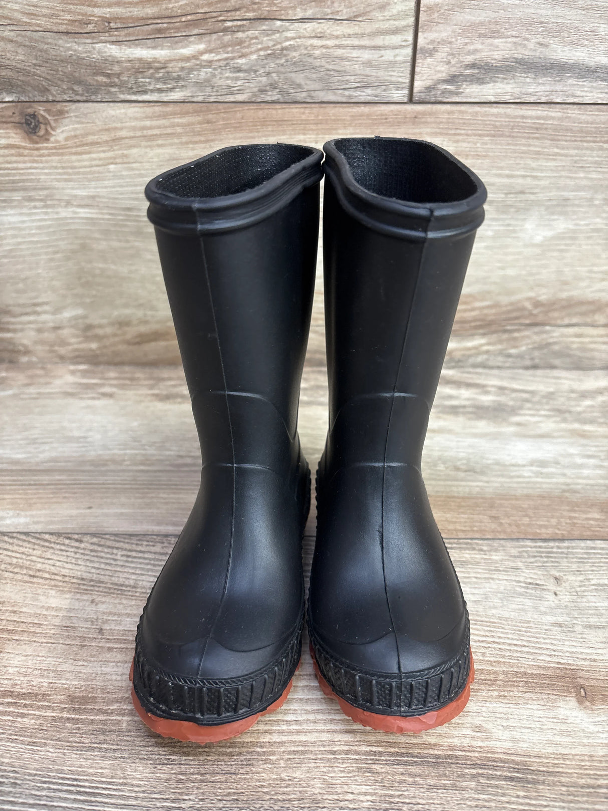 Wonder Nation Chore Rain Boots Black sz 5-6c
