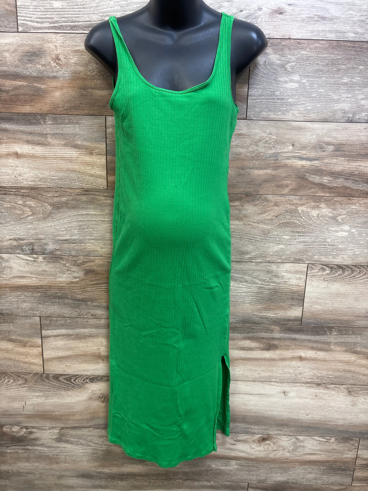 H&M Mama Maternity Ribbed Sleeveless Dress Green sz Medium