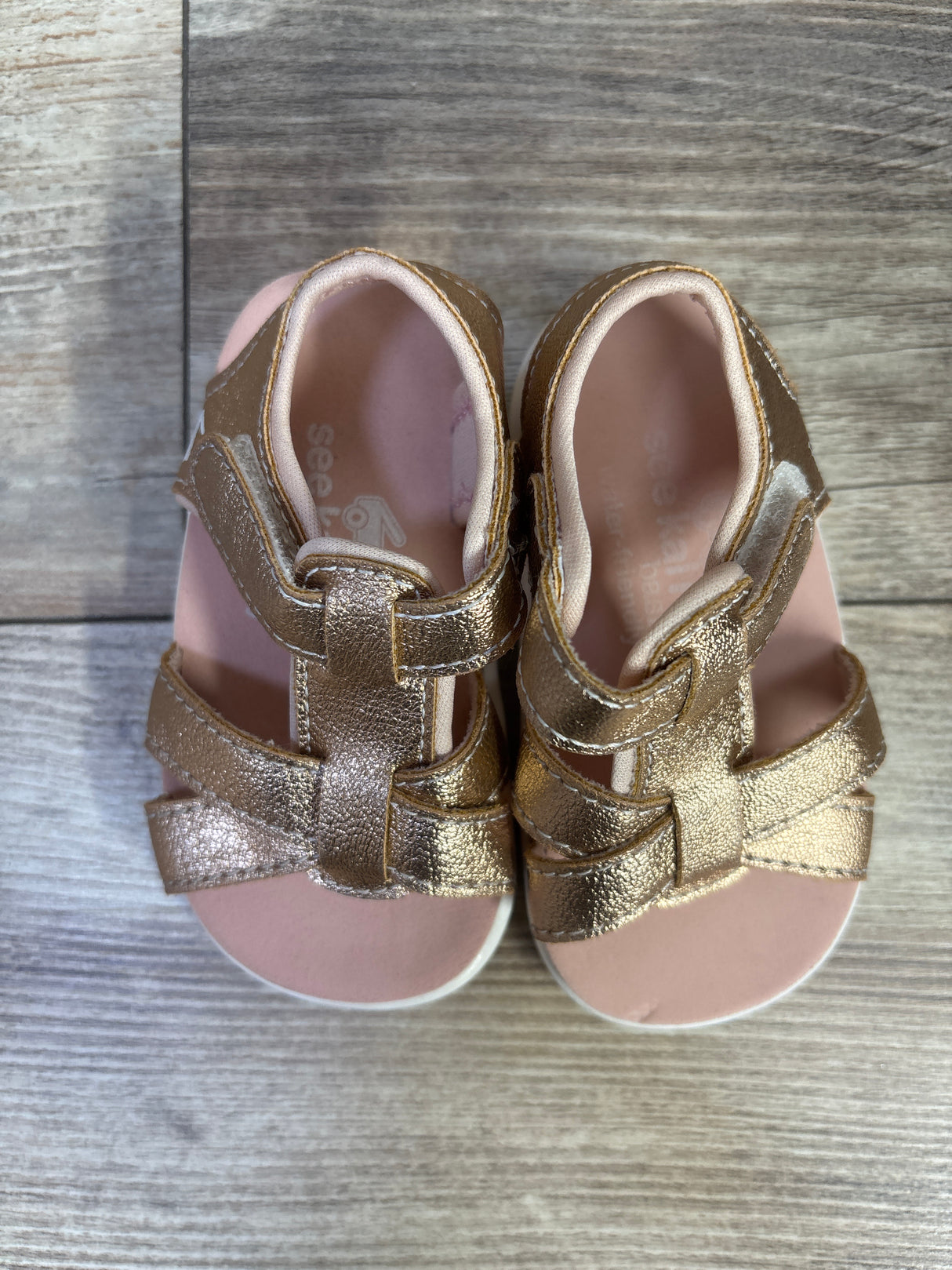 See Kai Run Shayna Sandals Pink Metallic sz 4c
