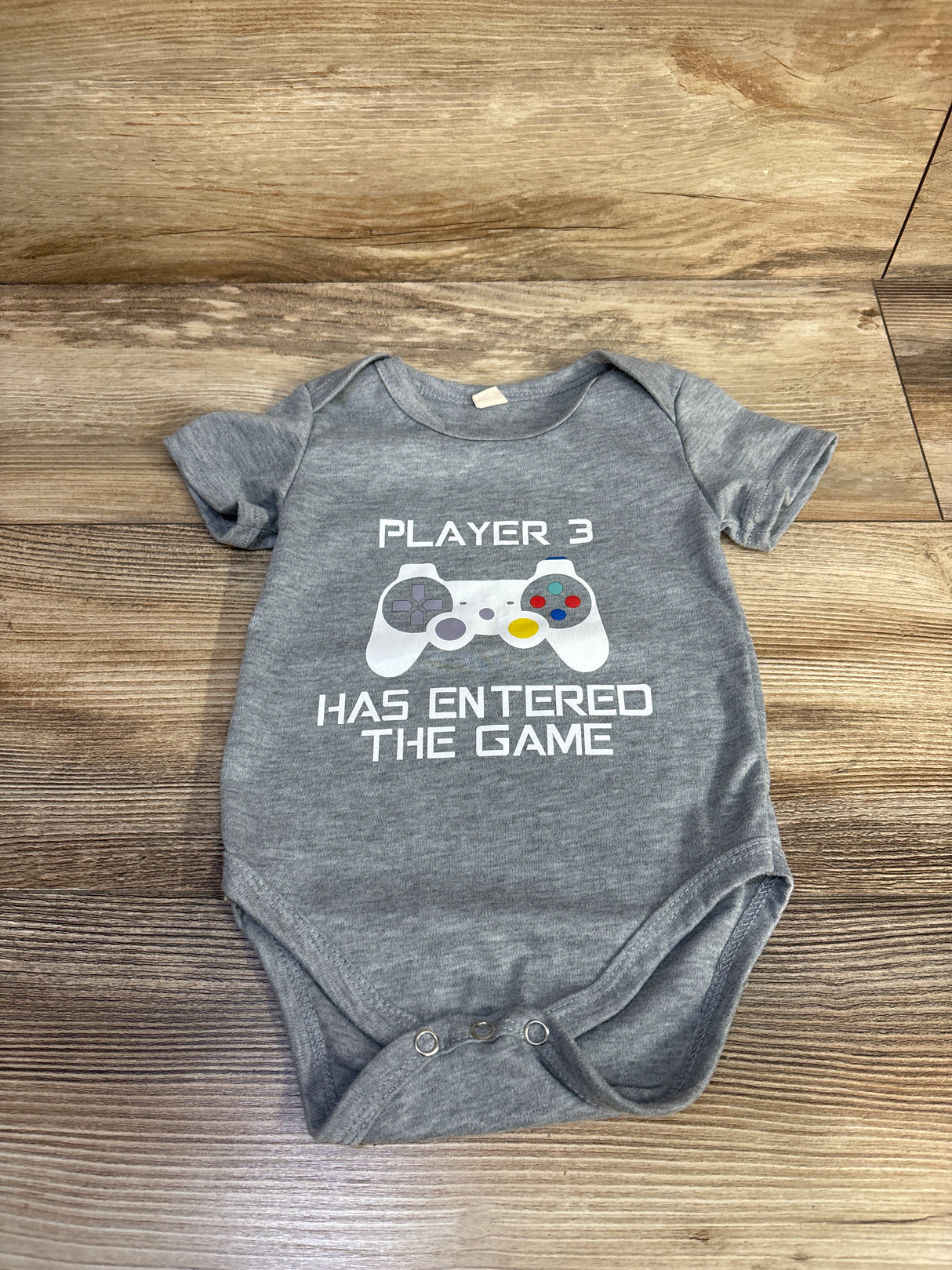Player 3 Has Entered The Game Bodysuit Grey sz 6m