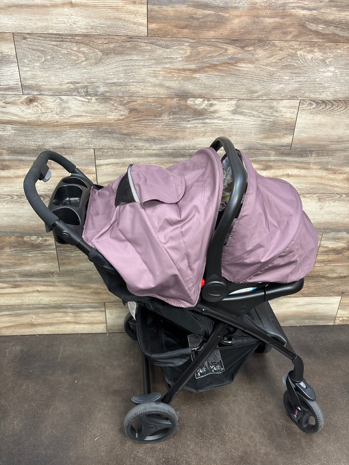 Graco Verb Click Connect Travel System with SnugRide Infant Car Seat Pink