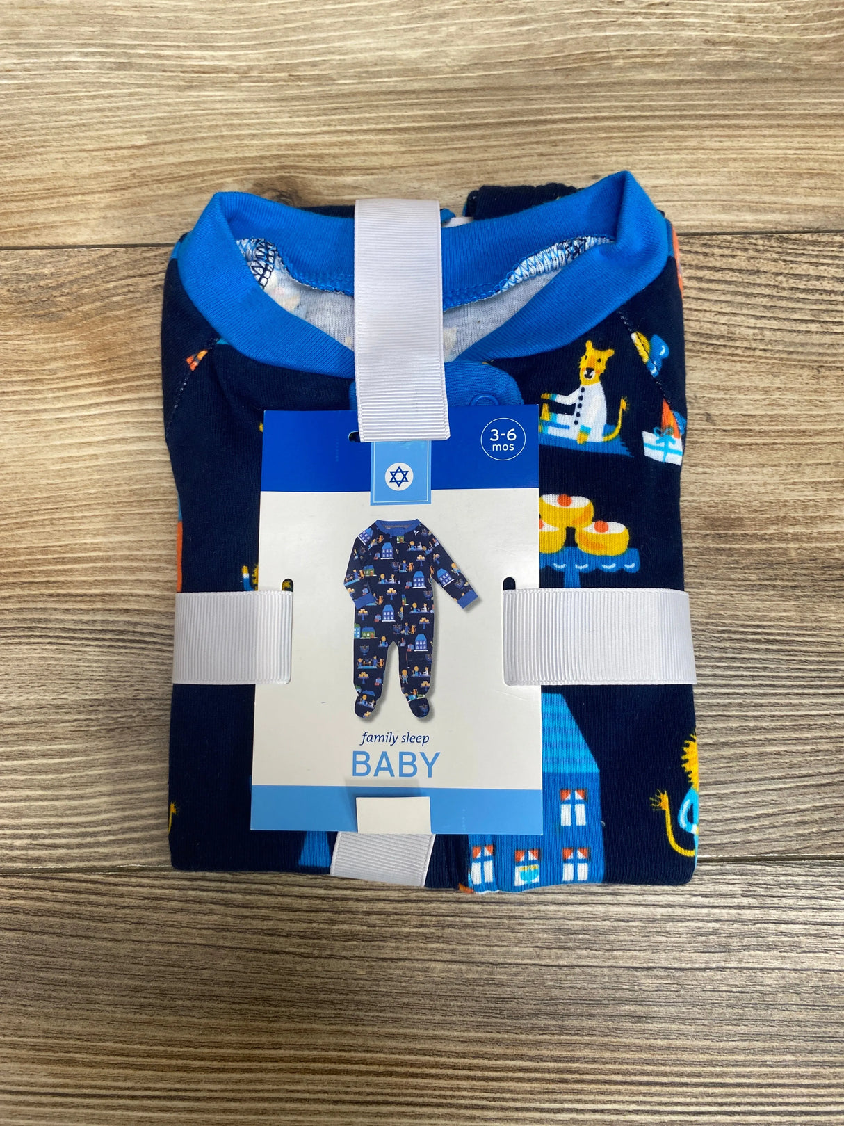 NEW Wondershop Hanukkah Sleeper Lions Navy sz 3-6m - Me n Mommy To Be