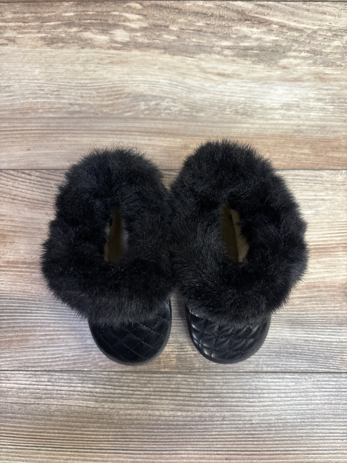 Faux Fur Lined Quilted Winter Boots Black sz 4/5c