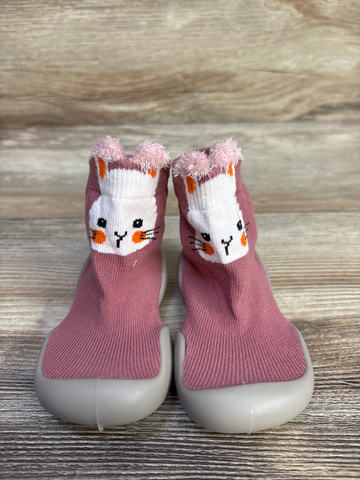 Tiny Explorings Bunny Sock Shoes Pink sz 2/3c