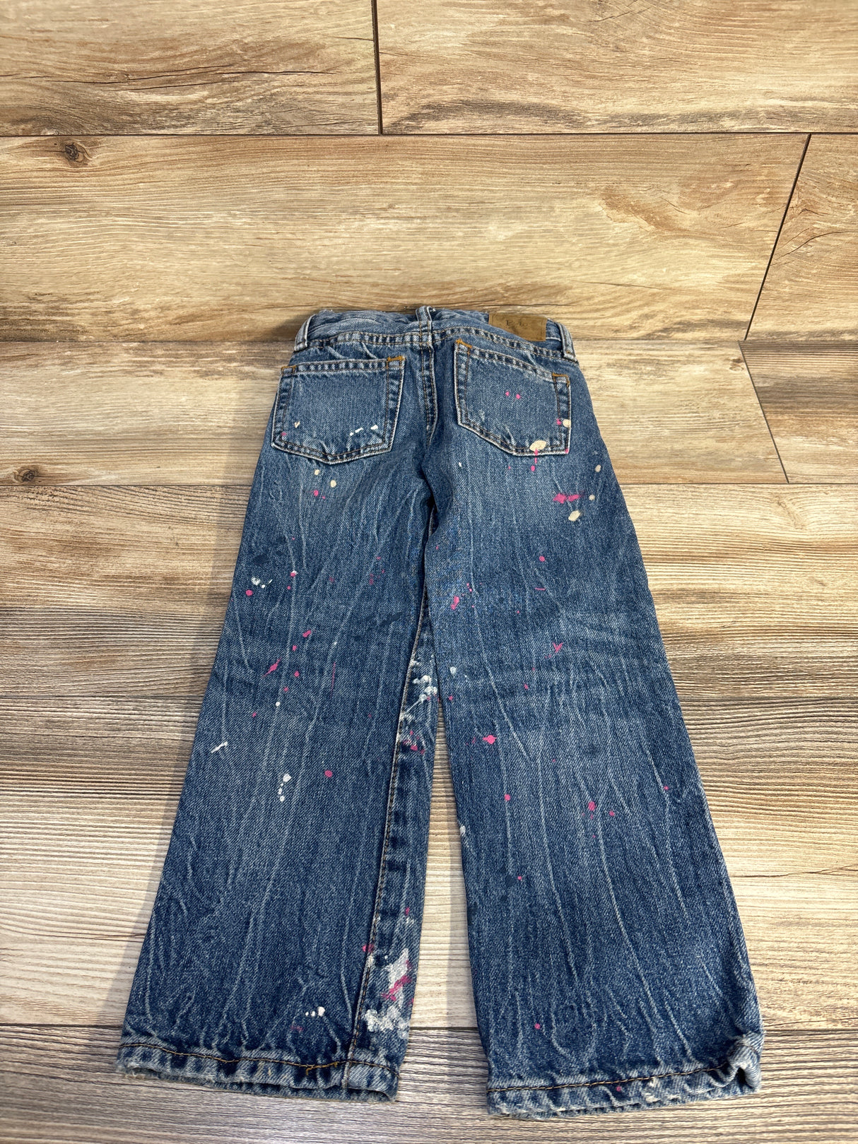 Polo Ralph Lauren High Rise Straight Paint-Splatter Jeans Blue sz 4T