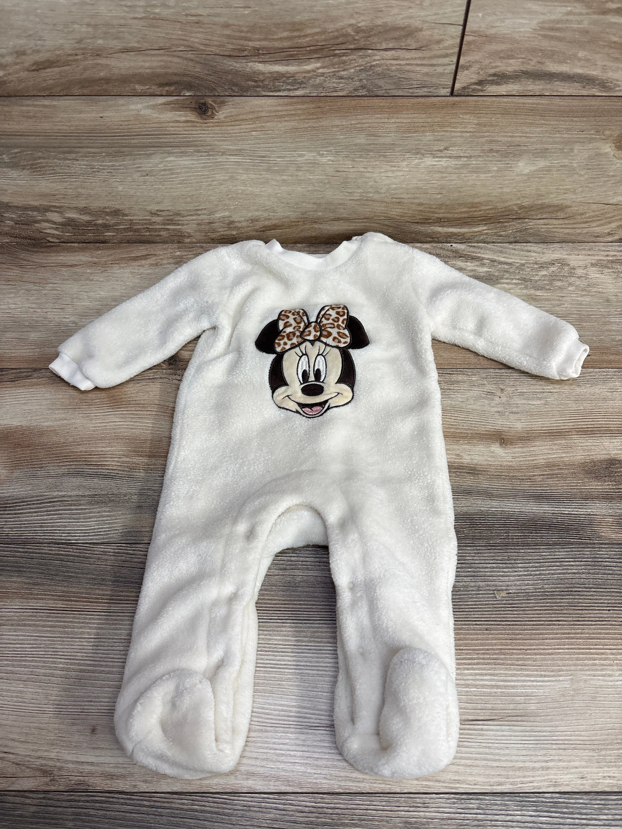 Disney Baby Plush Minnie Mouse Coverall Ivory sz 6-9m