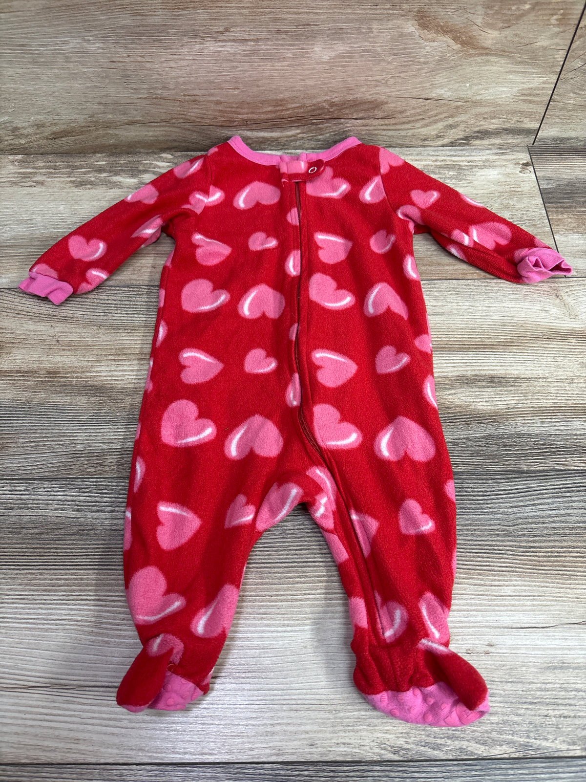 Leveret Heart Print Blanket Sleeper Red sz 6-12m
