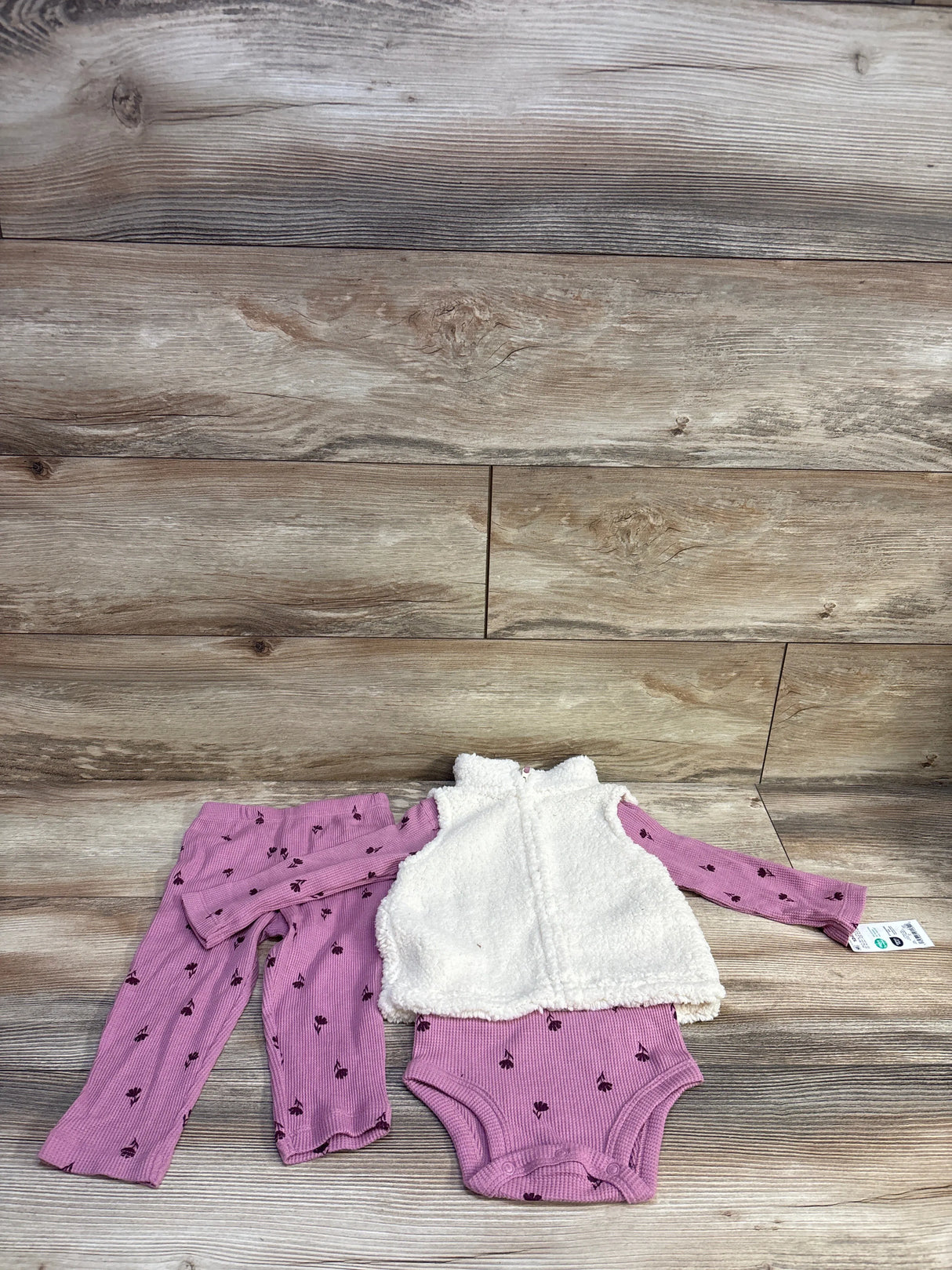 NEW Just One You 3pc Sherpa Vest Set Pink sz 12m