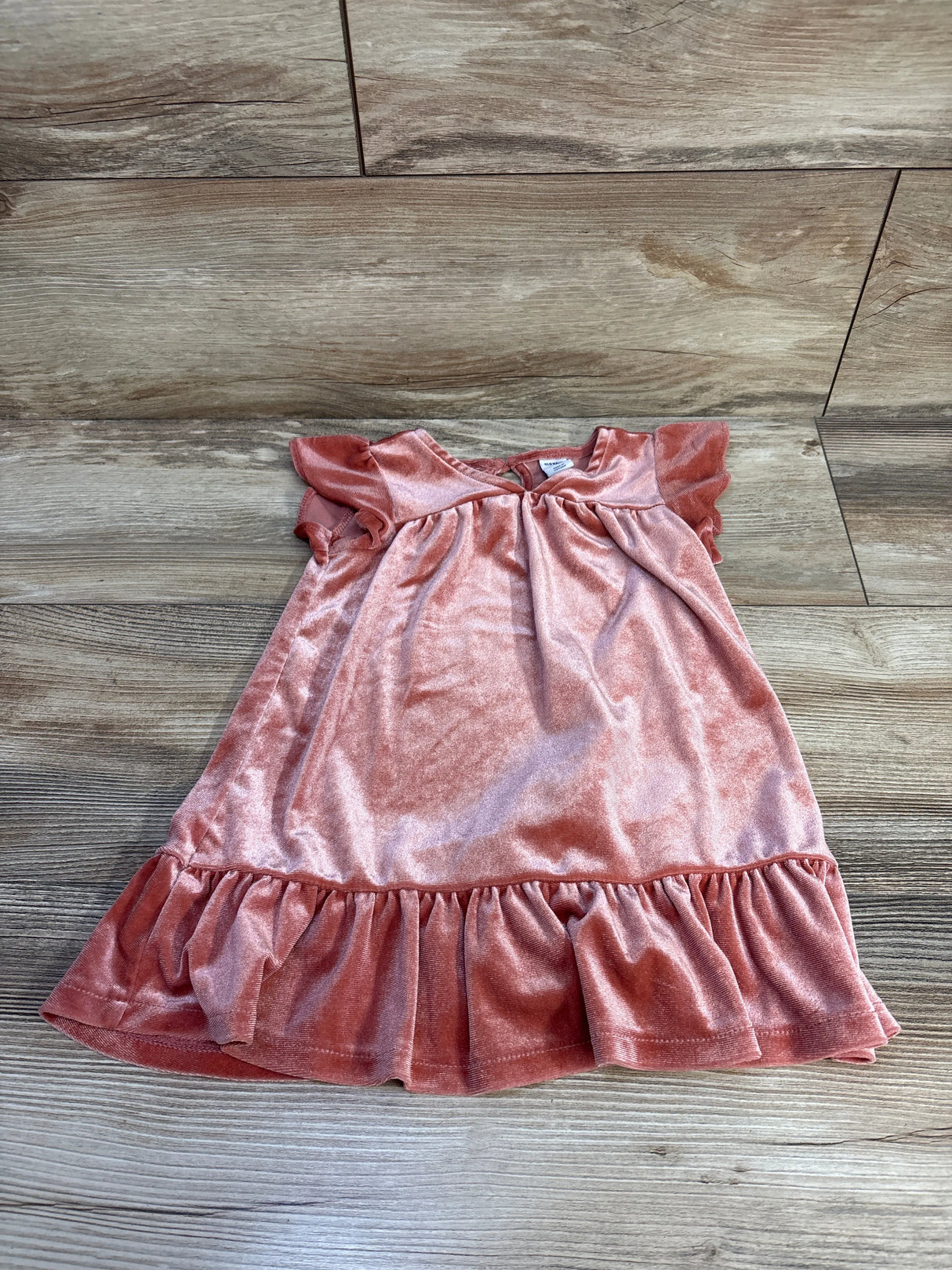 Old Navy Flutter Sleeve Velvet Dress Pink sz 18-24m
