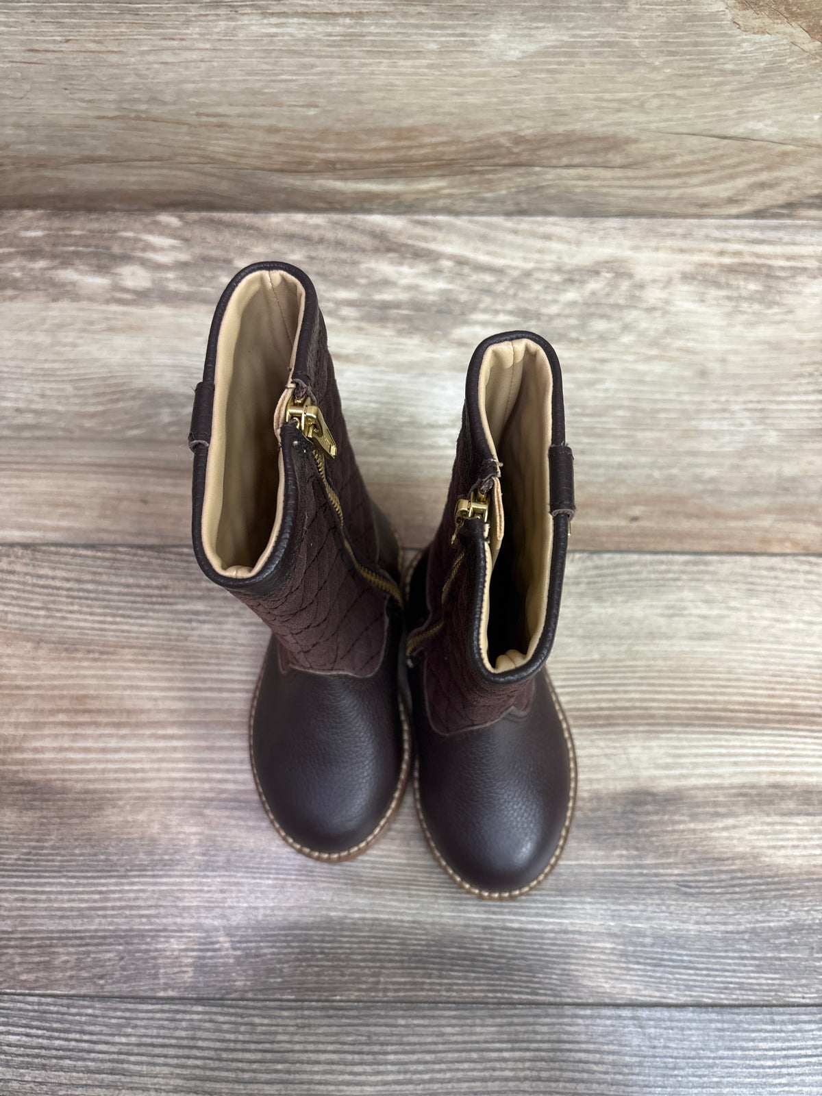 Janie & Jack Quilted Riding Boots Brown sz 6c