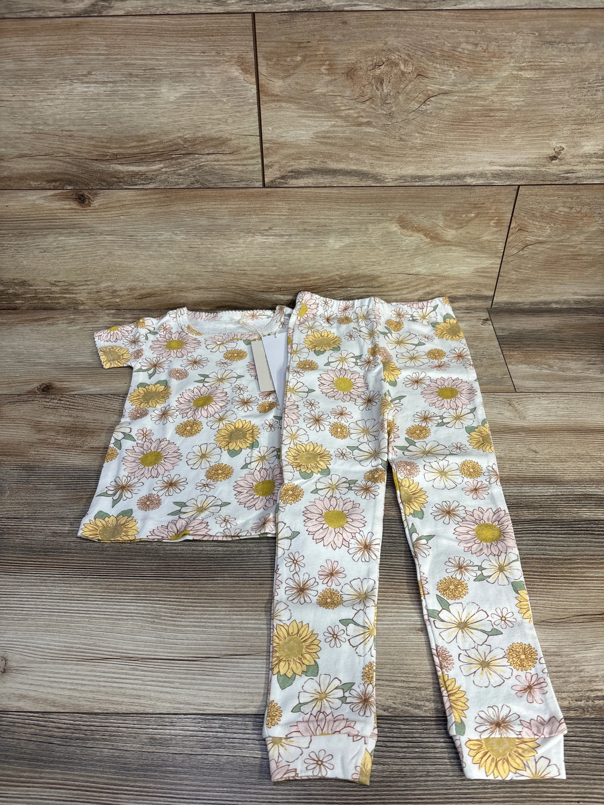 NEW Chick Pea Organic 2pc Pajama Set White sz 4T