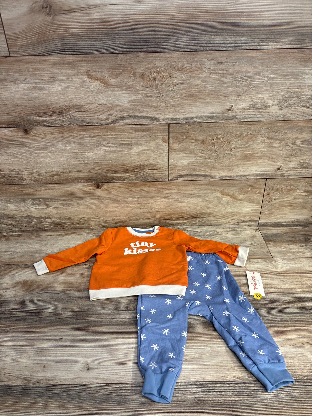 NEW Cat & Jack 2pc Sweatshirt & Joggers Set Orange sz 18m