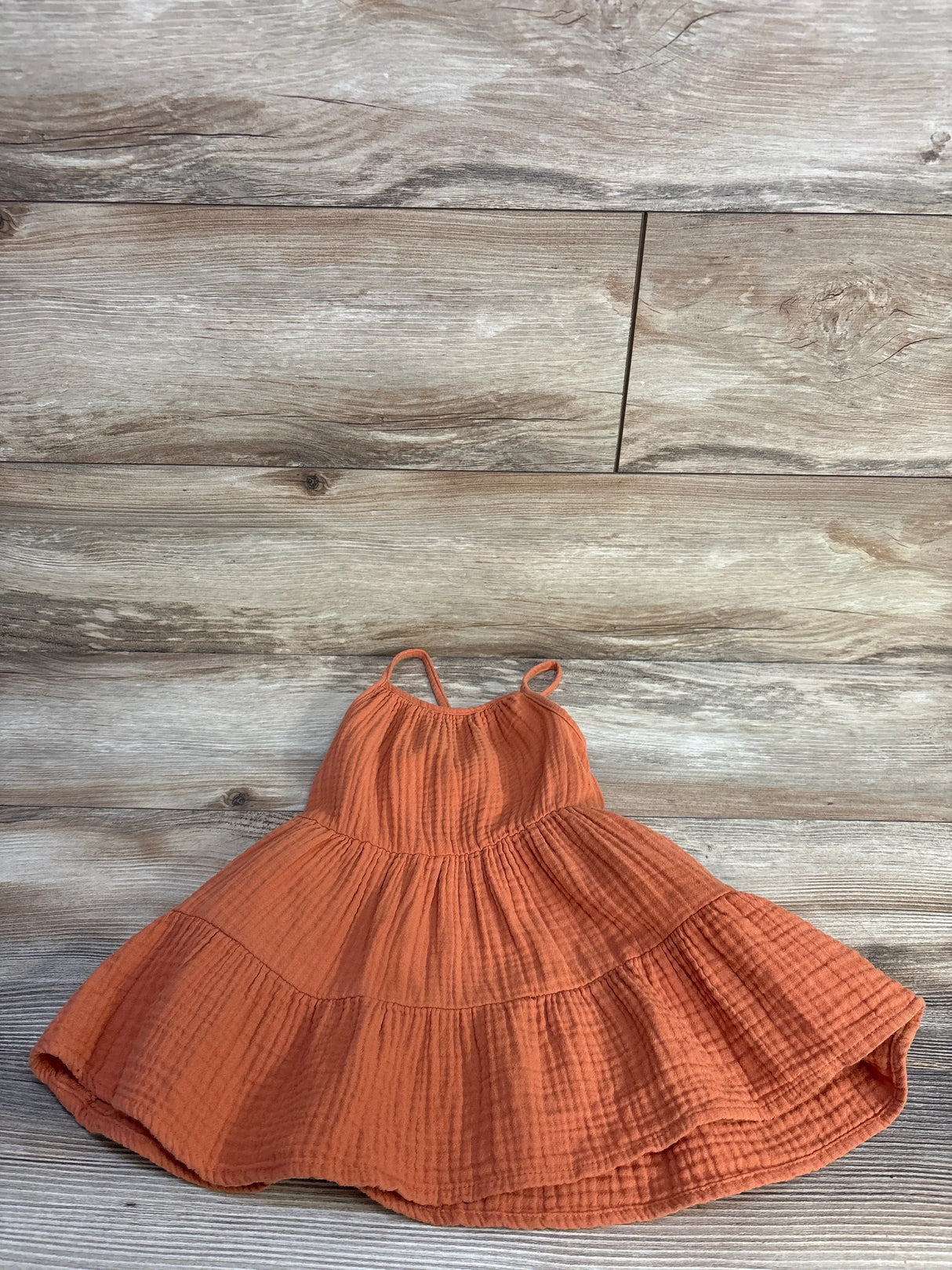 Cat & Jack Gauze Tiered Dress Orange sz 18m