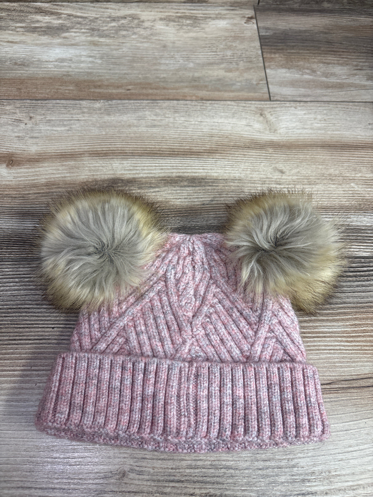 C.C Kids Chunky Knit Pom-Pom Beanie Pink One Size