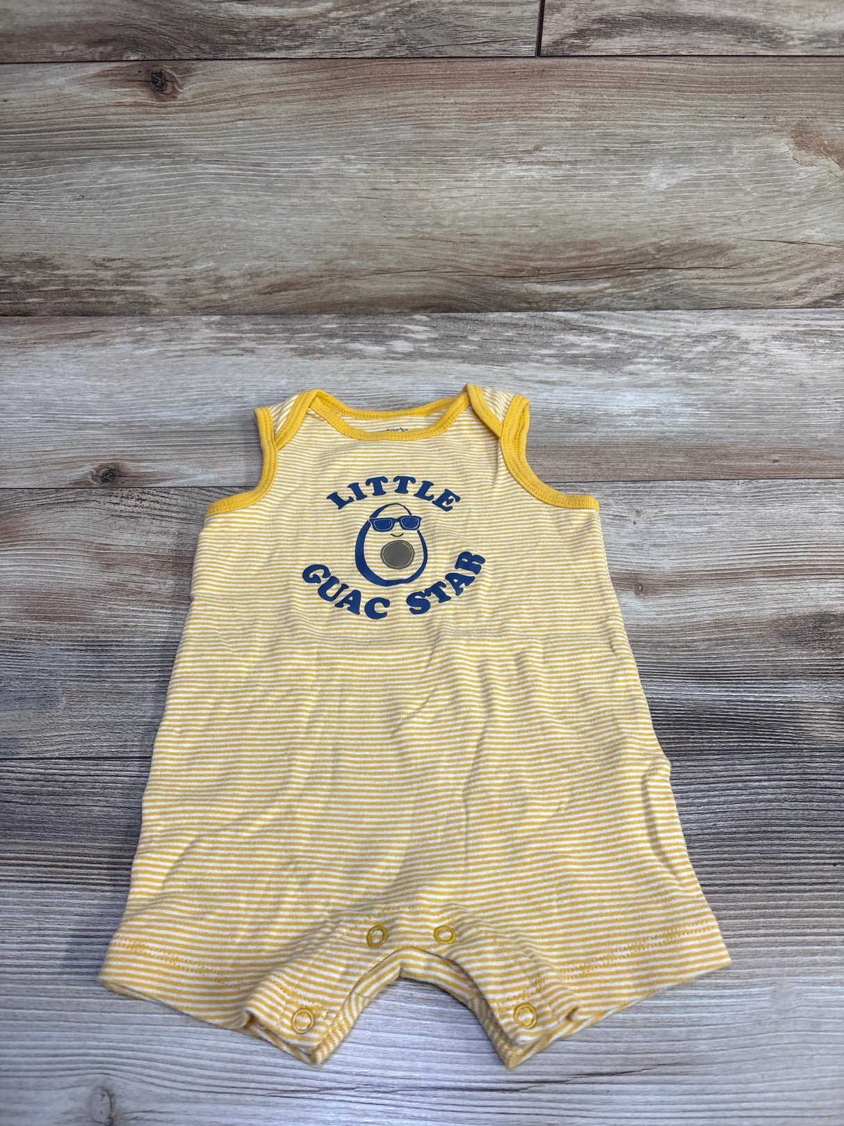 Carter's Little Guac Star Shortie Romper Yellow sz 9m