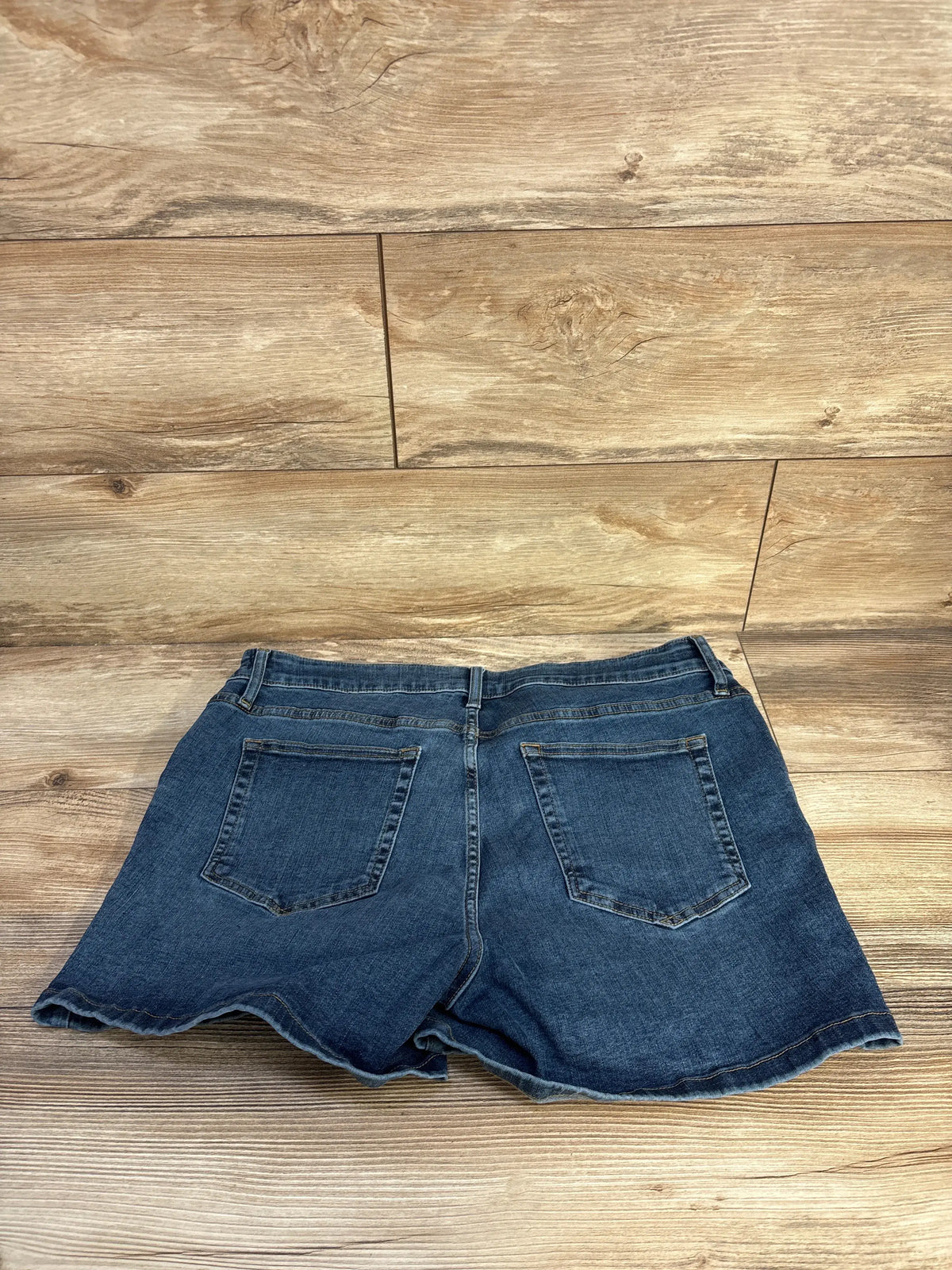 NEW Gap Maternity 4" Inset Panel Denim Shorts Dark Wash Blue sz 32/14 Large