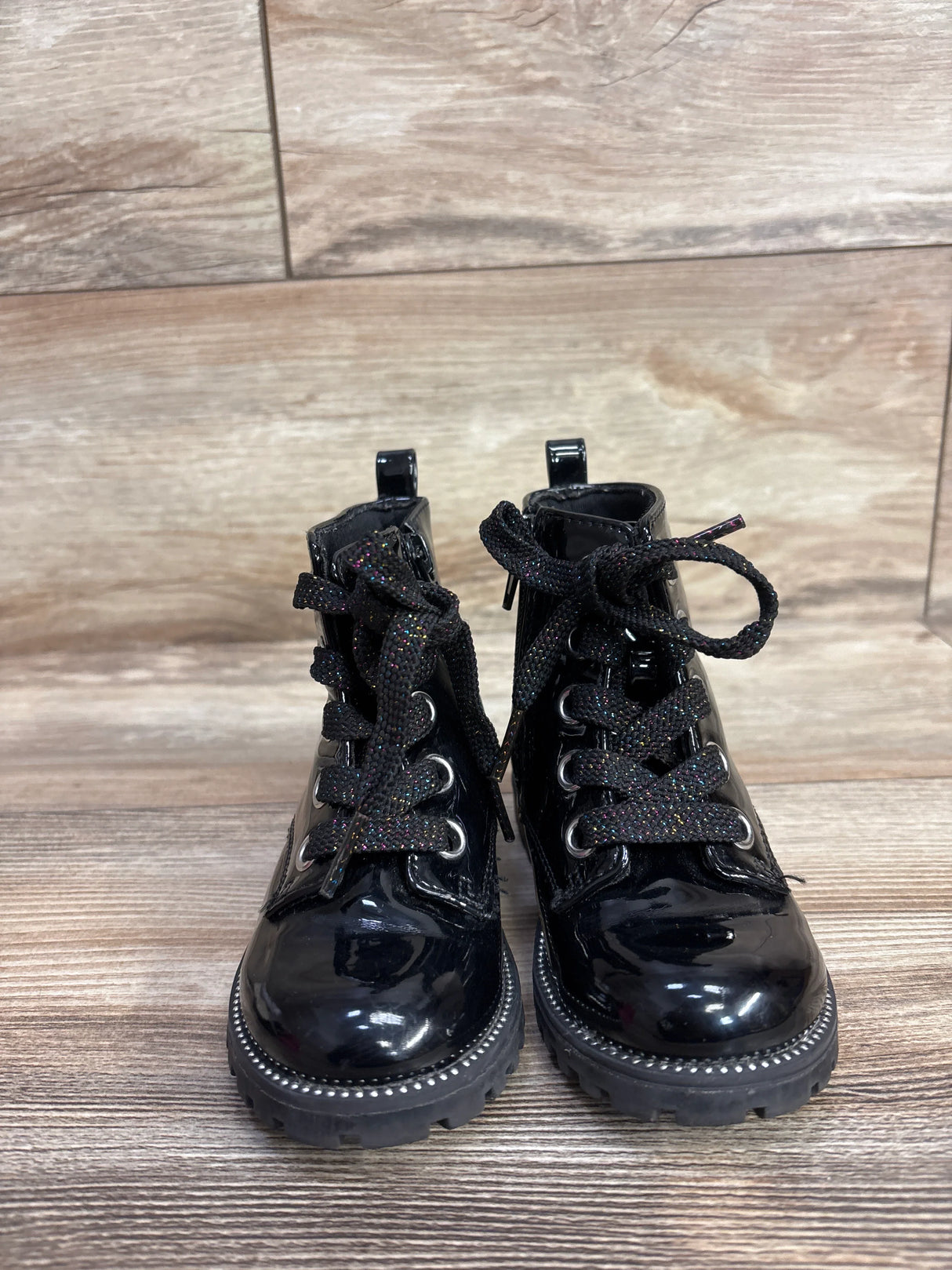 SEYCHELLES Patent Leather Lace-Up Boots Black sz 8c