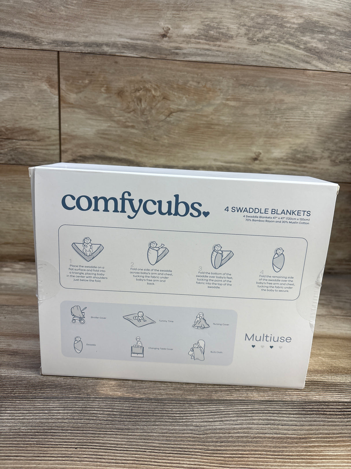 NEW ComfyCubs 4pk Muslin Swaddle Blankets