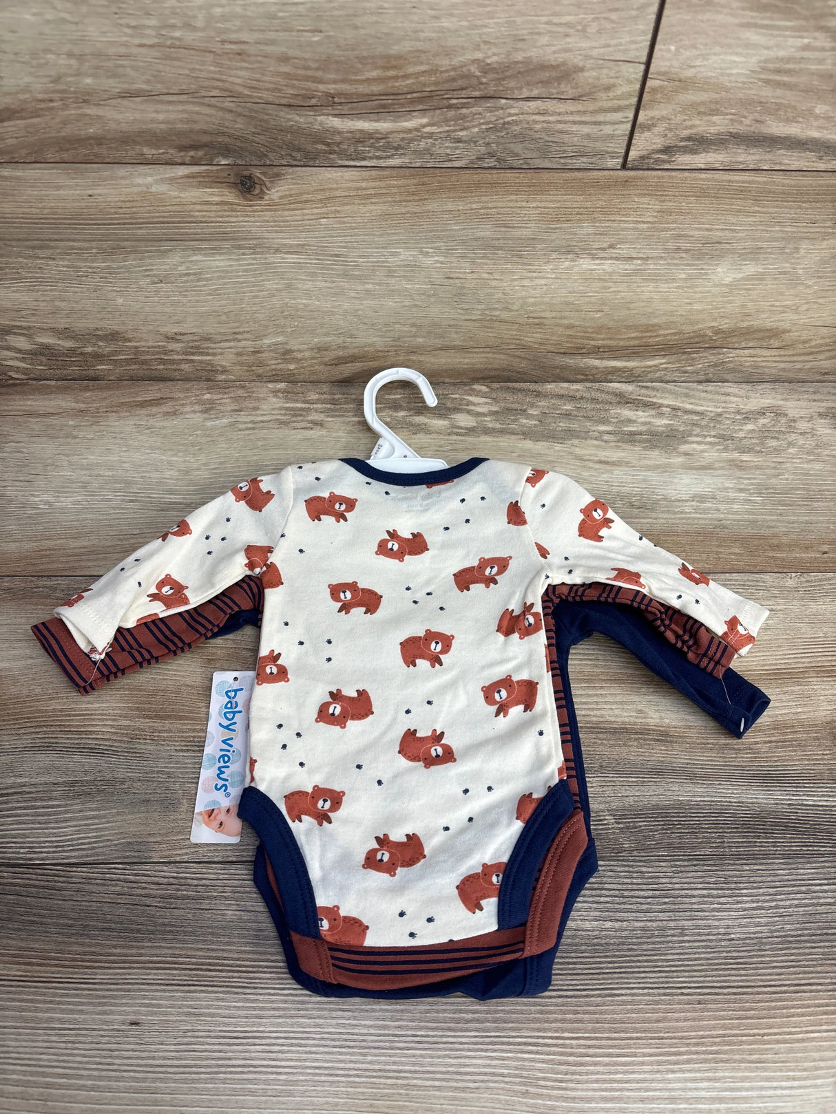 NEW Baby Views Explore More 3pk Bodysuit Set Navy sz 0-3m