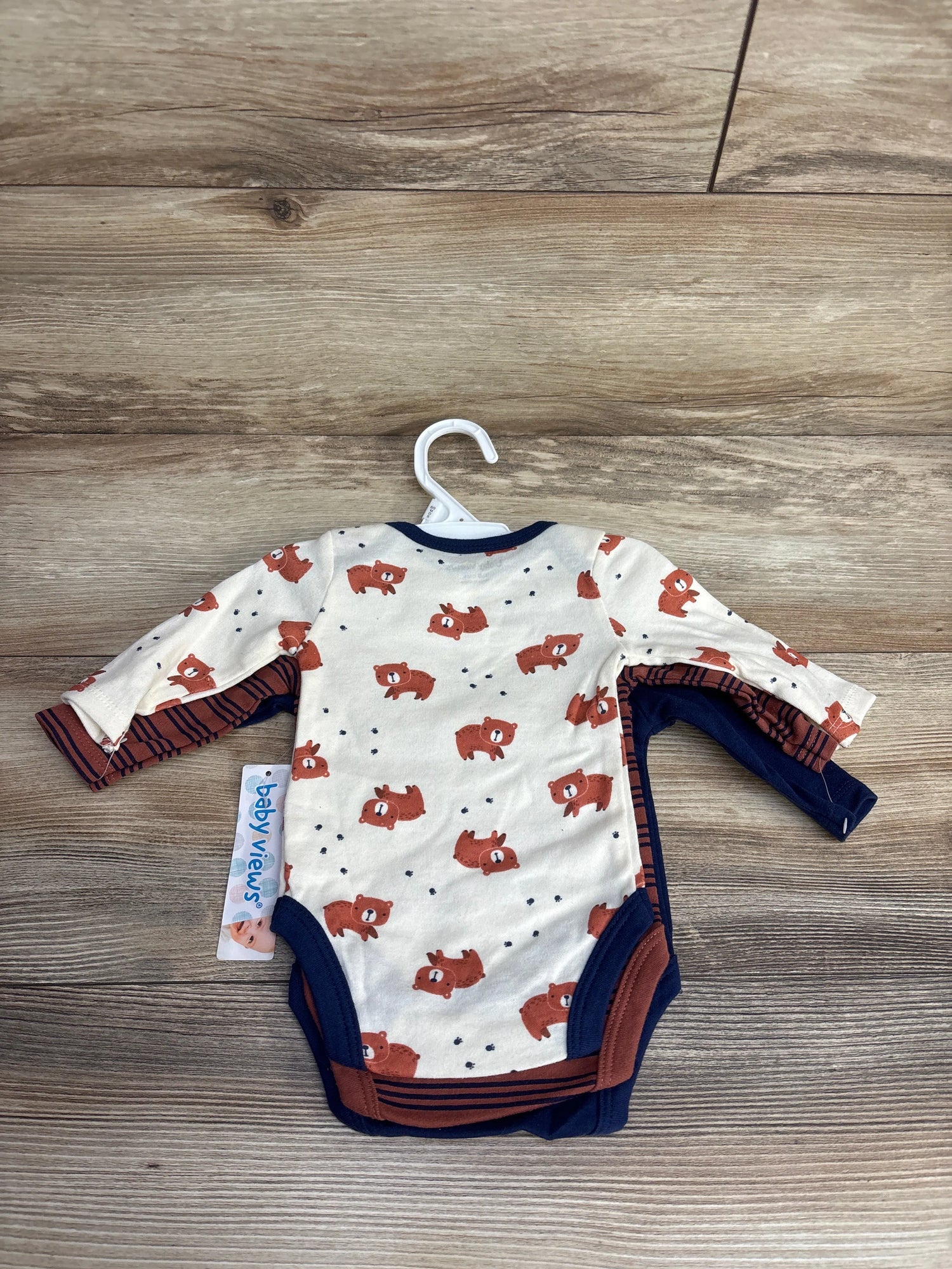 NEW Baby Views Explore More 3pk Bodysuit Set Navy sz 0-3m