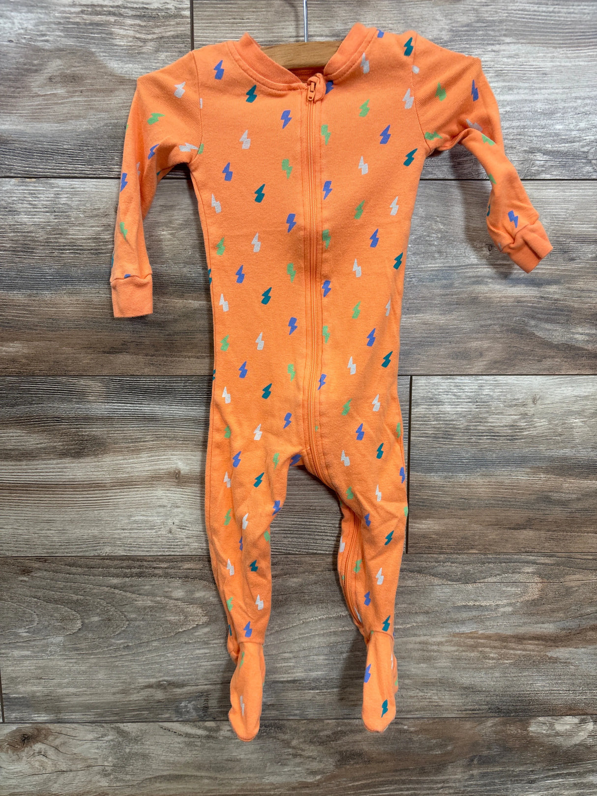 DIP Lighting Bolt Print Sleeper Orange sz 12-18m