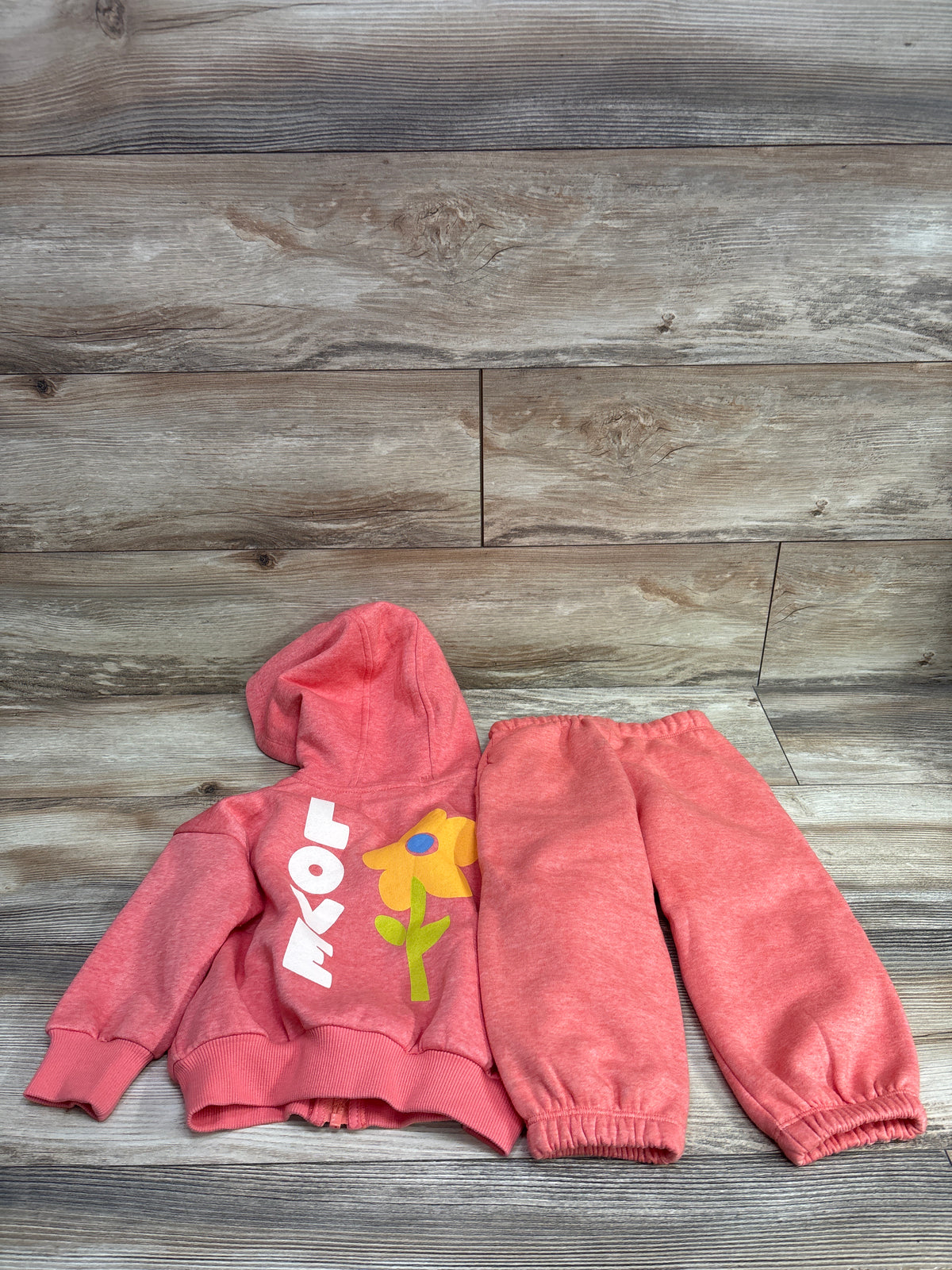 Cat & Jack 2pc Zip-Up Jacket & Joggers Set Coral sz 2T
