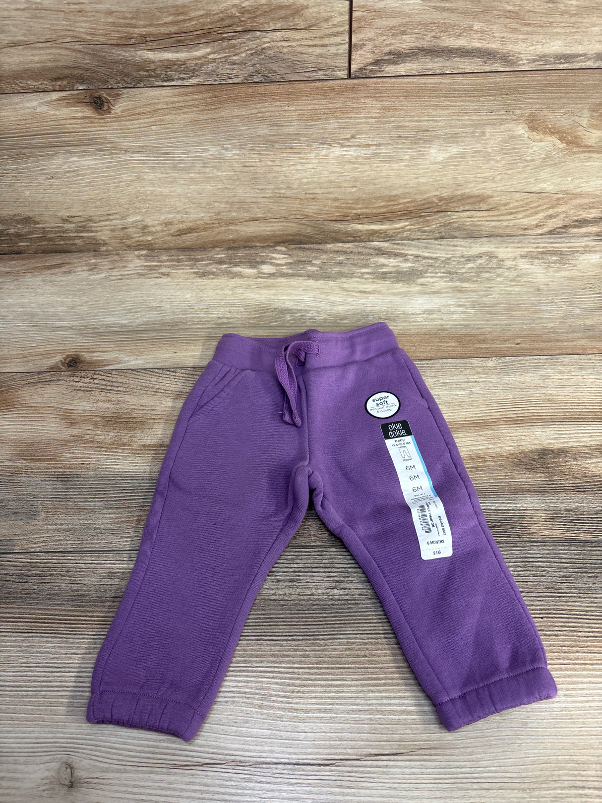 NEW Okie Dokie Drawstring Joggers Purple sz 6m