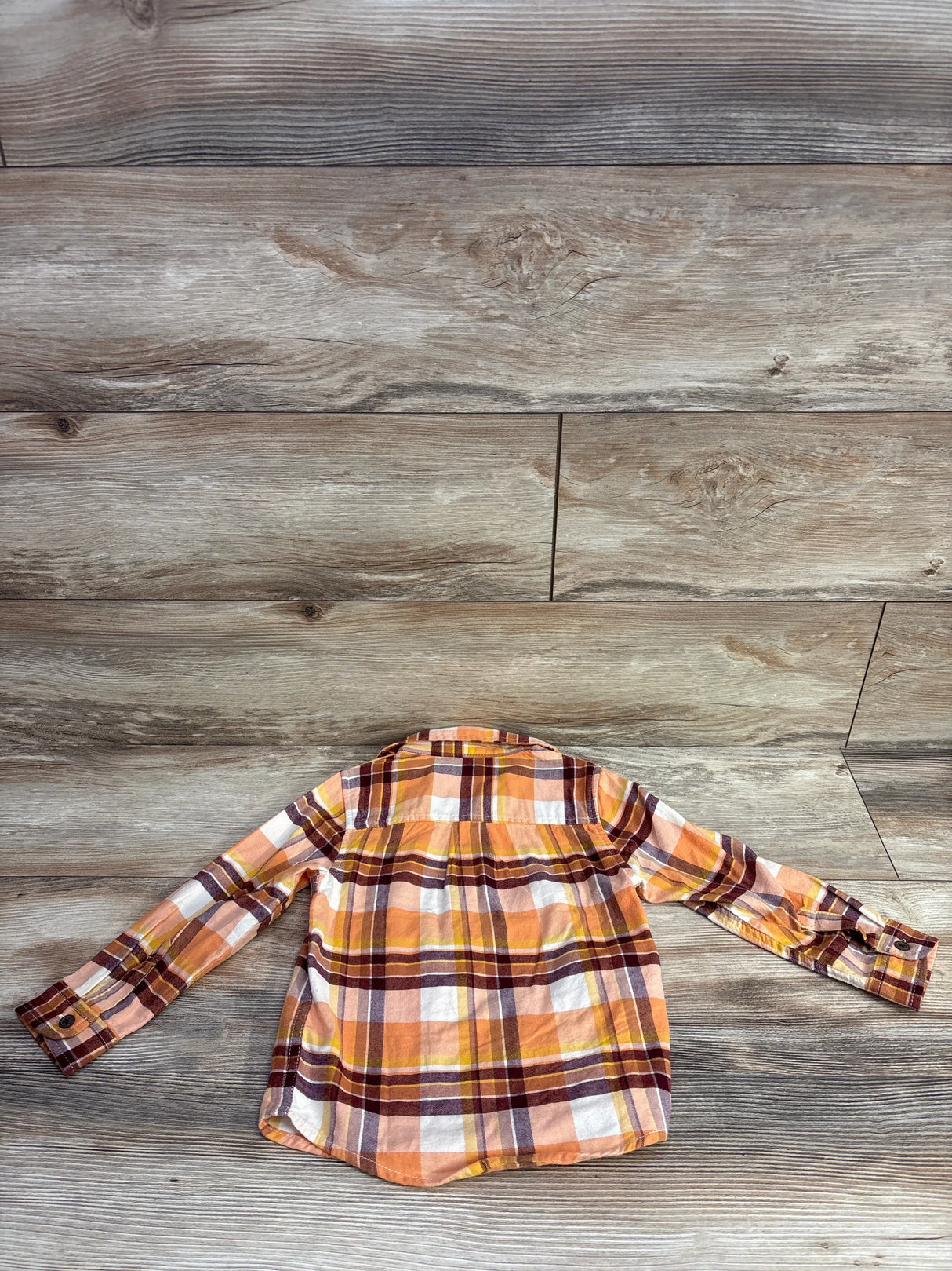 Cat & Jack Plaid Button Up Shirt Yellow sz 3T