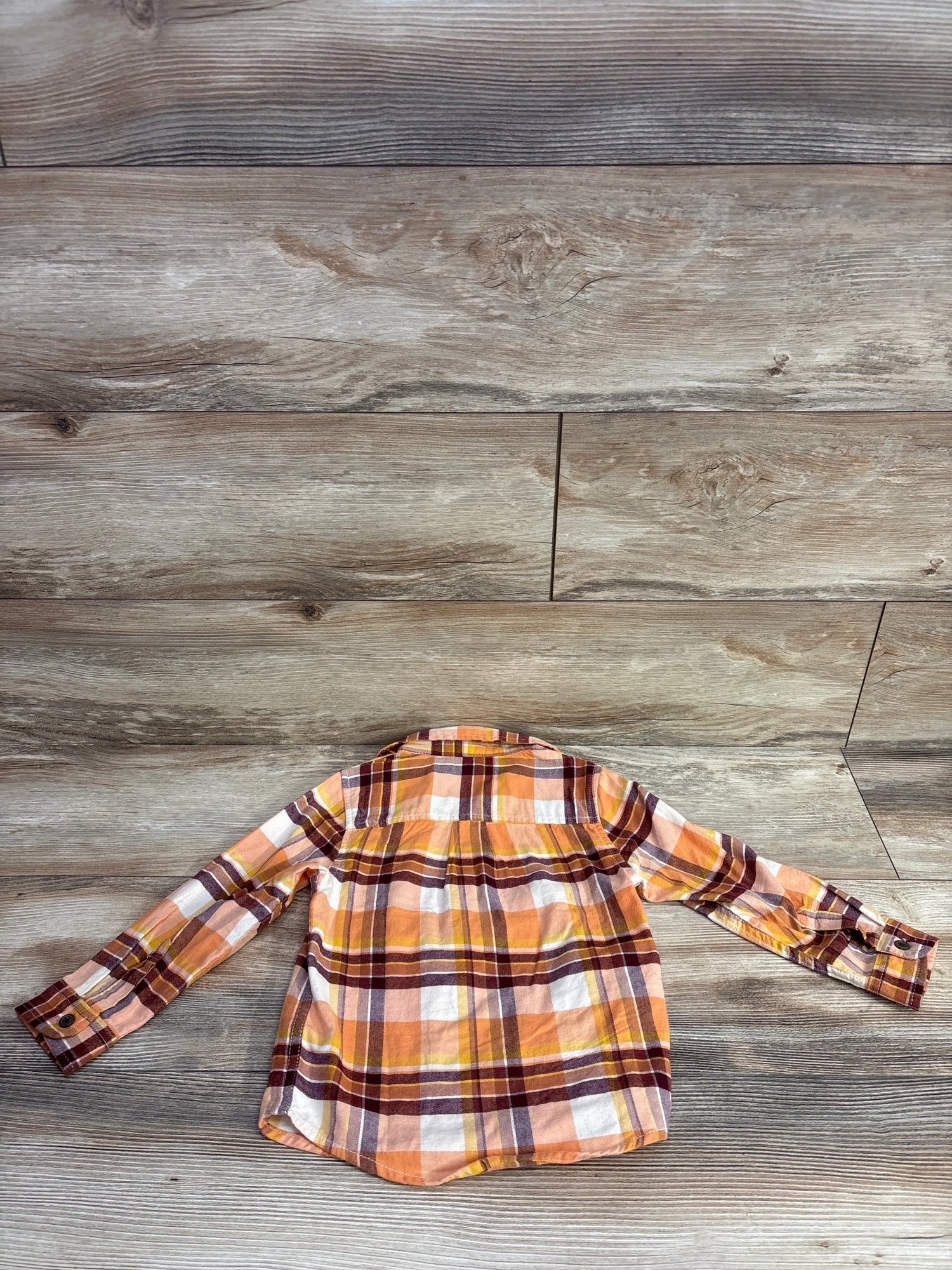 Cat & Jack Plaid Button Up Shirt Yellow sz 3T