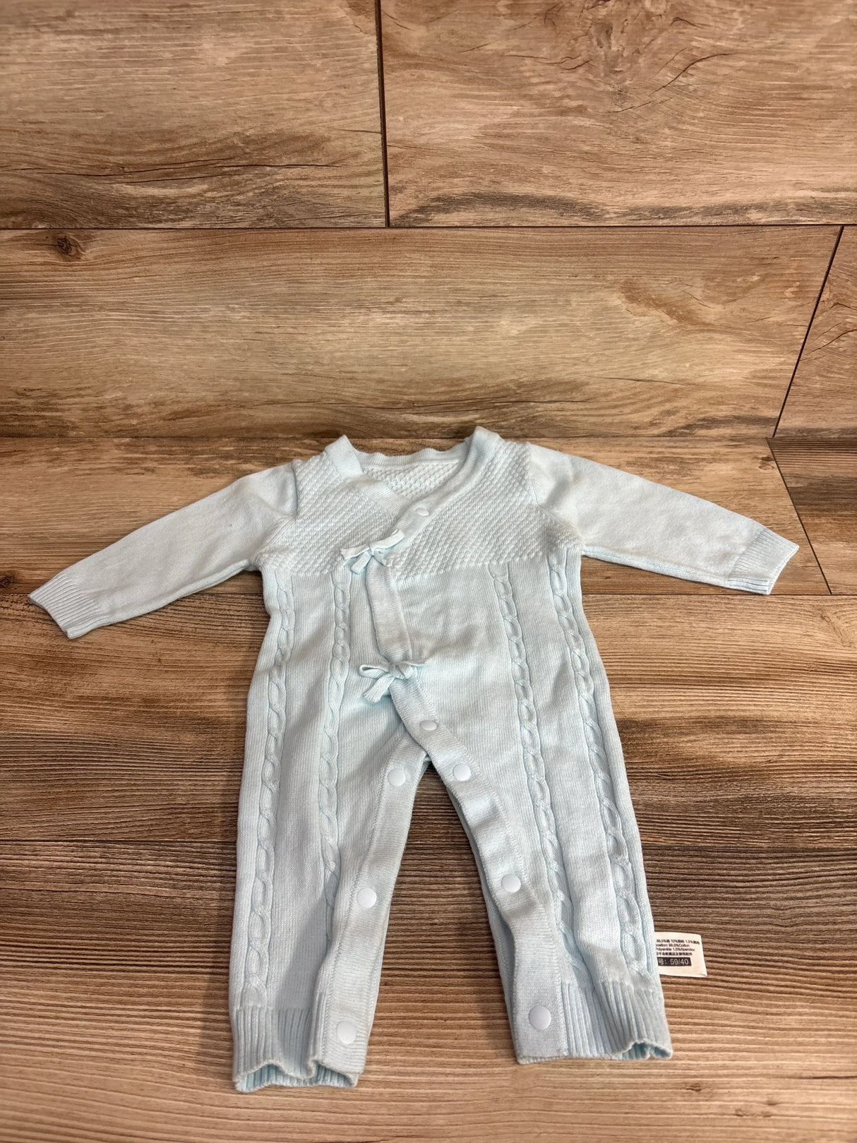 Cable Knit Coverall Romper Robin Egg Blue sz 3-6m
