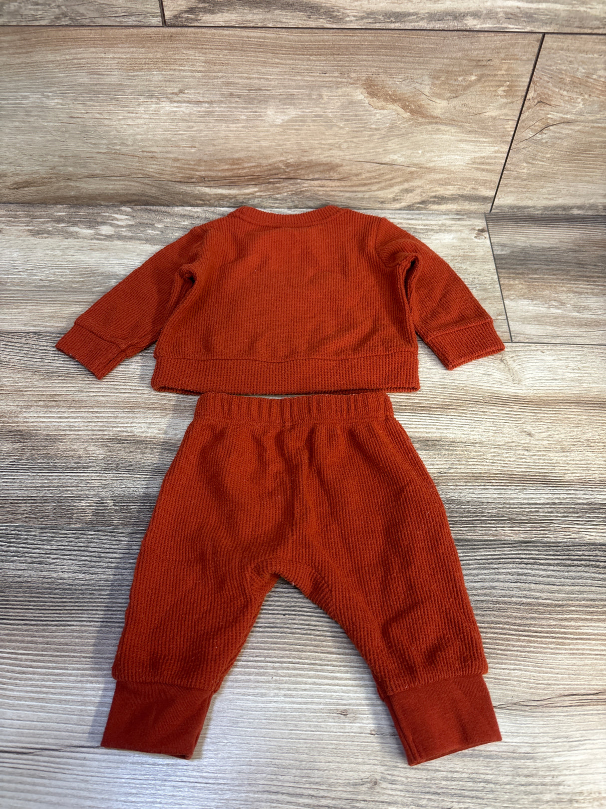 Cat & Jack 2pc Waffle Knit Shirt & Pants Set Rust sz Newborn