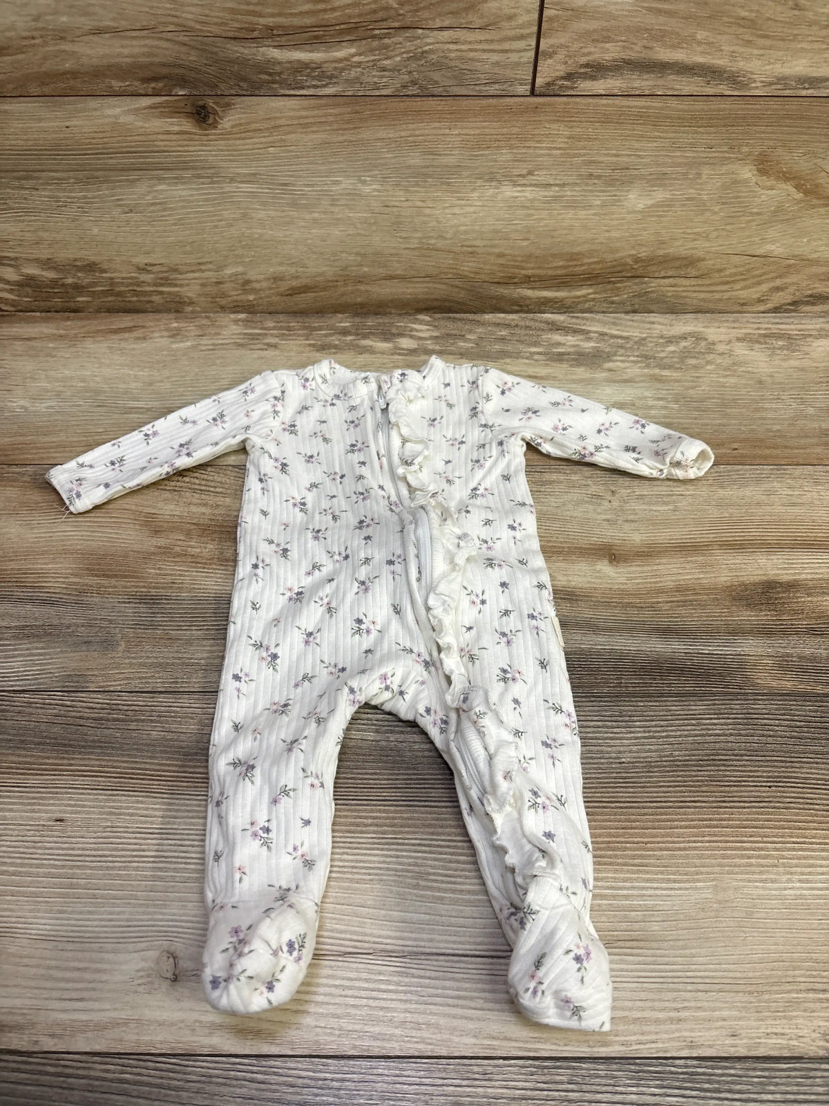 Rabbit + Bear Organic Ribbed Sleeper White sz 3-6m