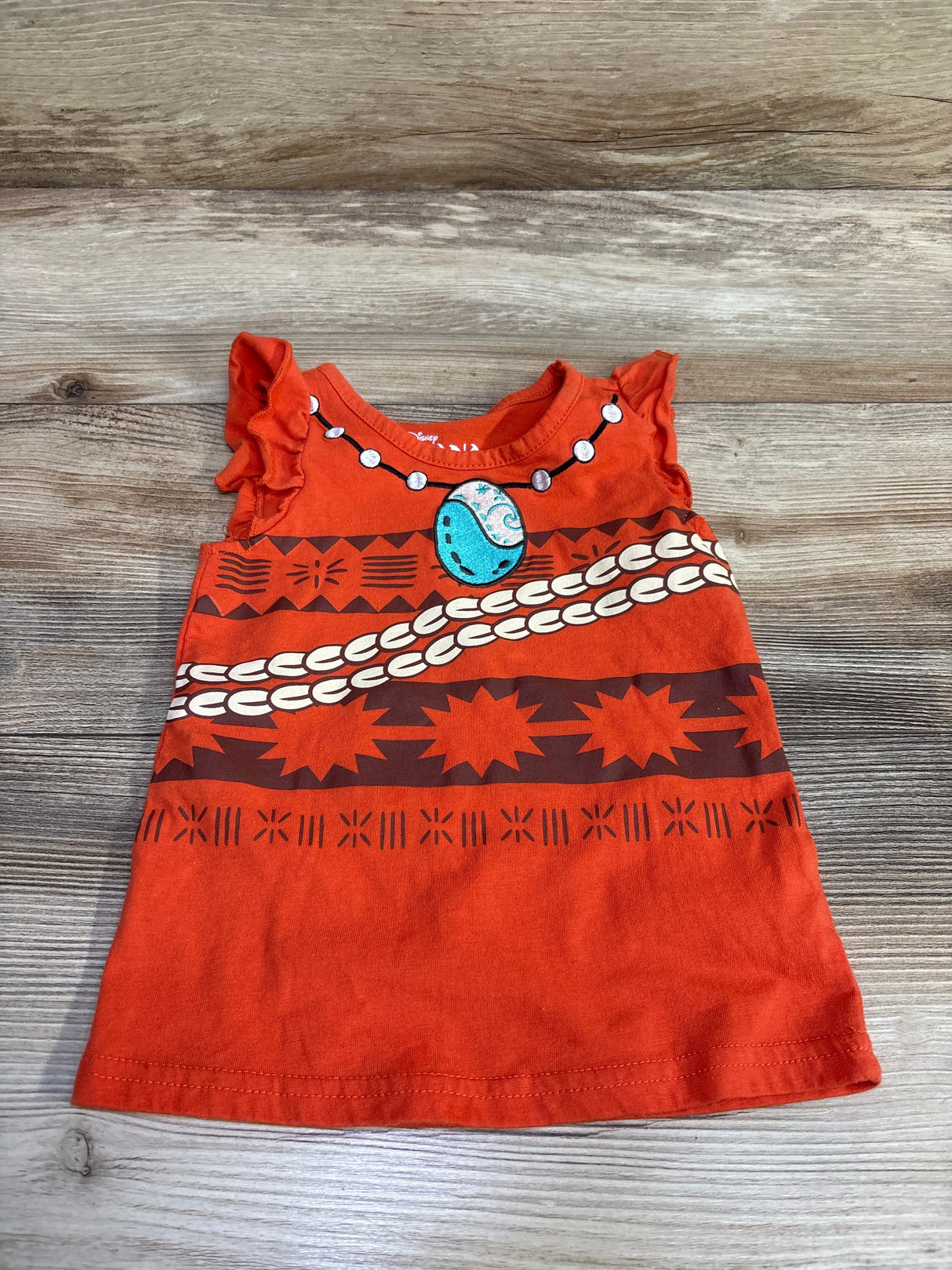 Disney Moana Embroidered Tank Top Orange sz 2T