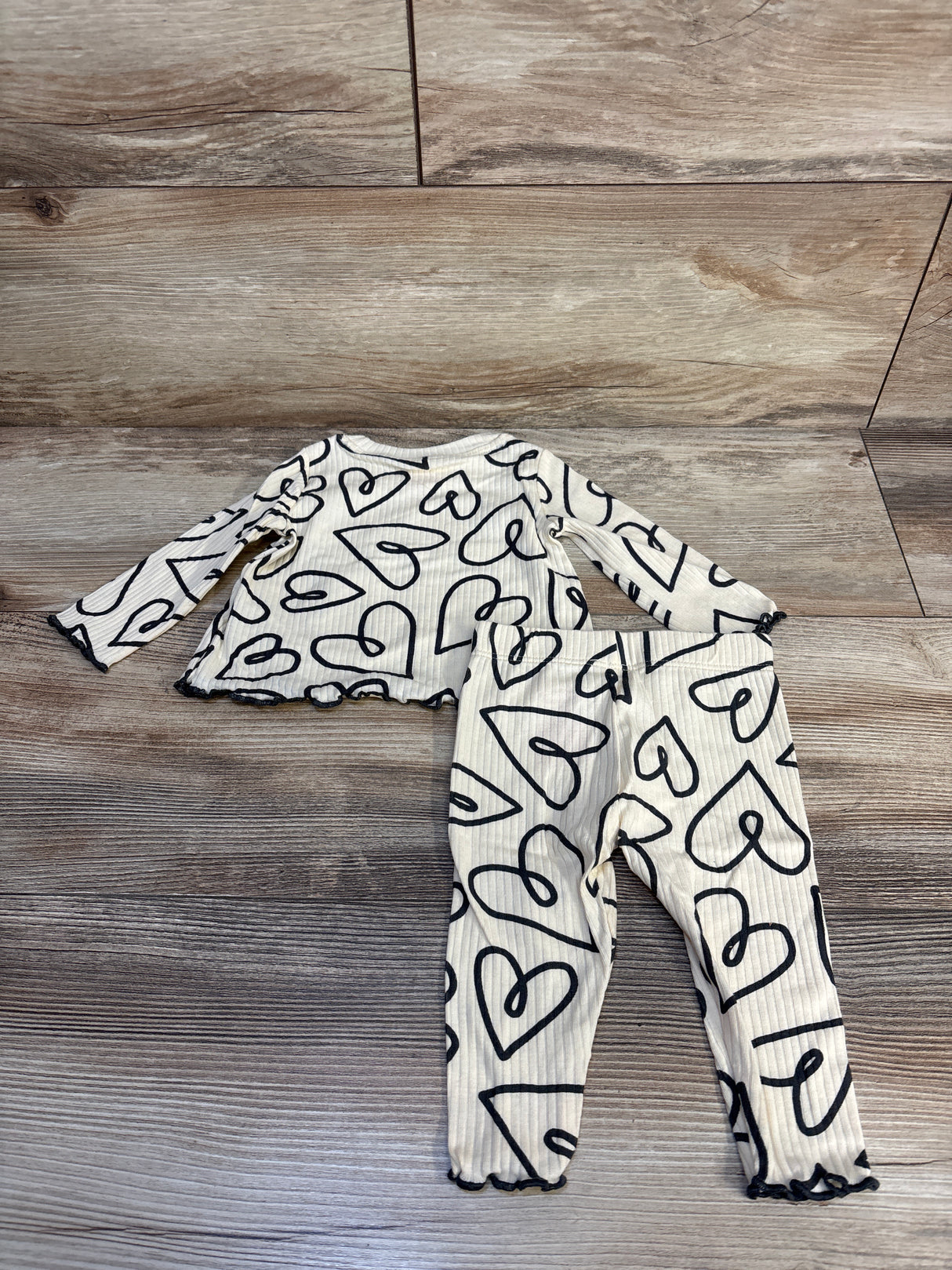 Cat & Jack 2pc Ribbed Shirt & Bottoms Set Beige sz 0-3m