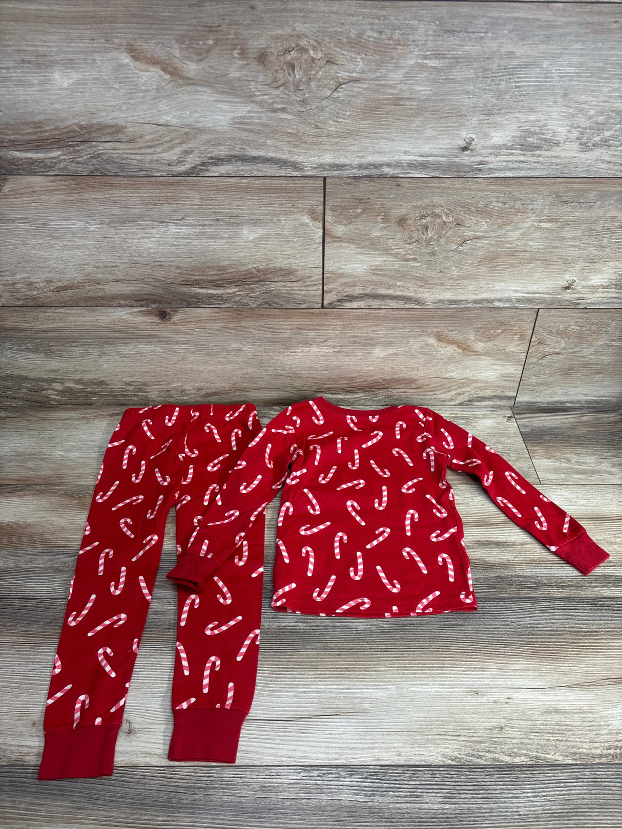 Old Navy 2pc Candy Cane Print Pajama Set Red sz 3T