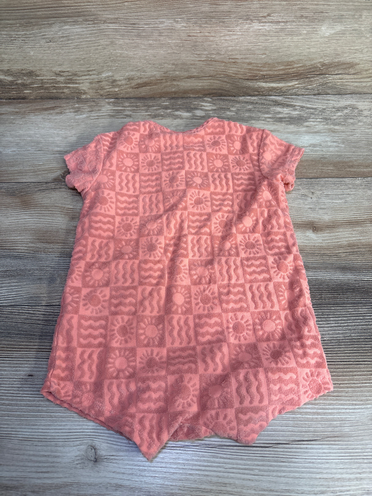 Old Navy Textured-Terry Henley Pocket Romper Coral sz 18-24m