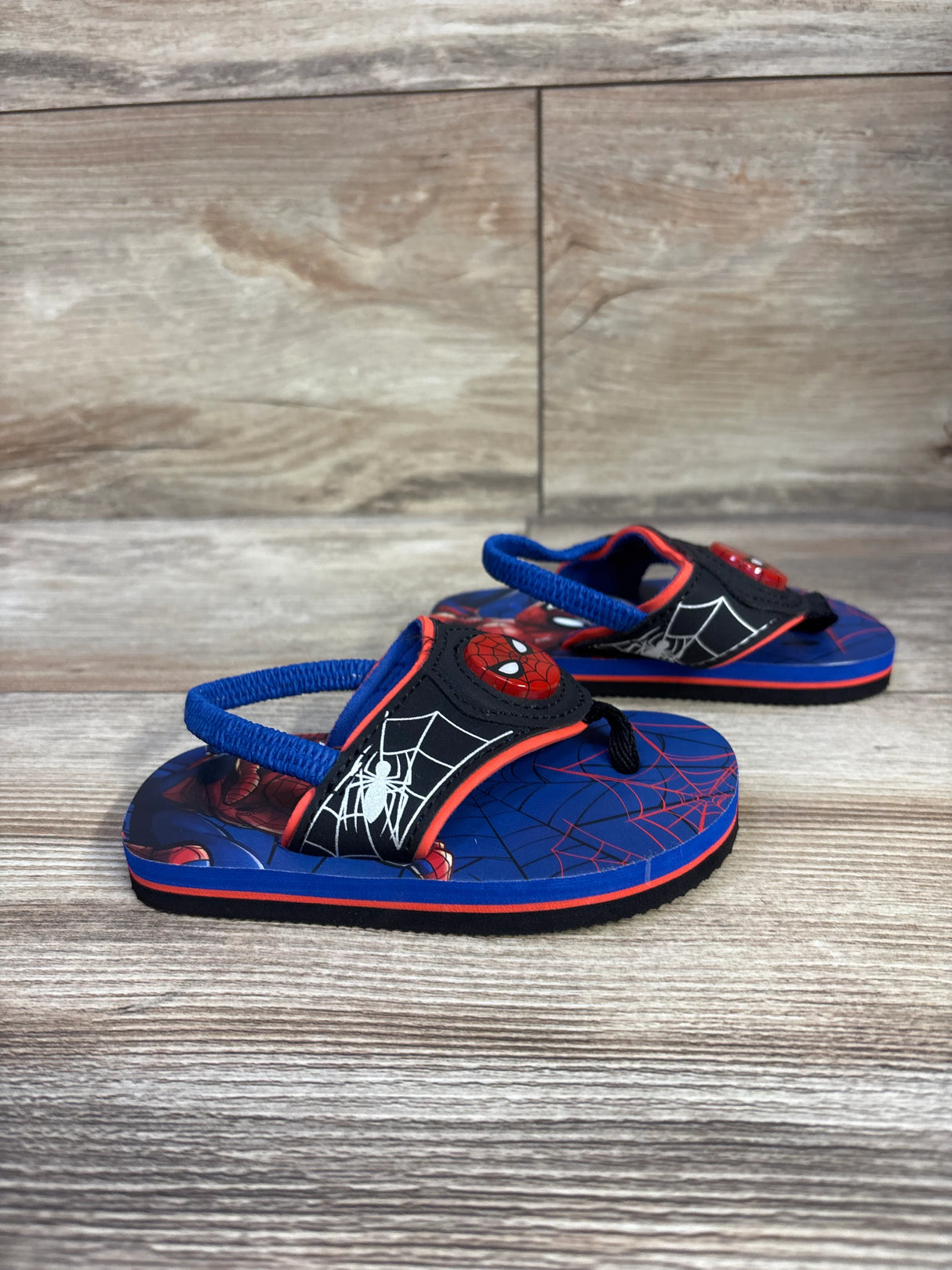 Marvel Spiderman Light Up Flip Flop Sandals BLue sz 5-6c