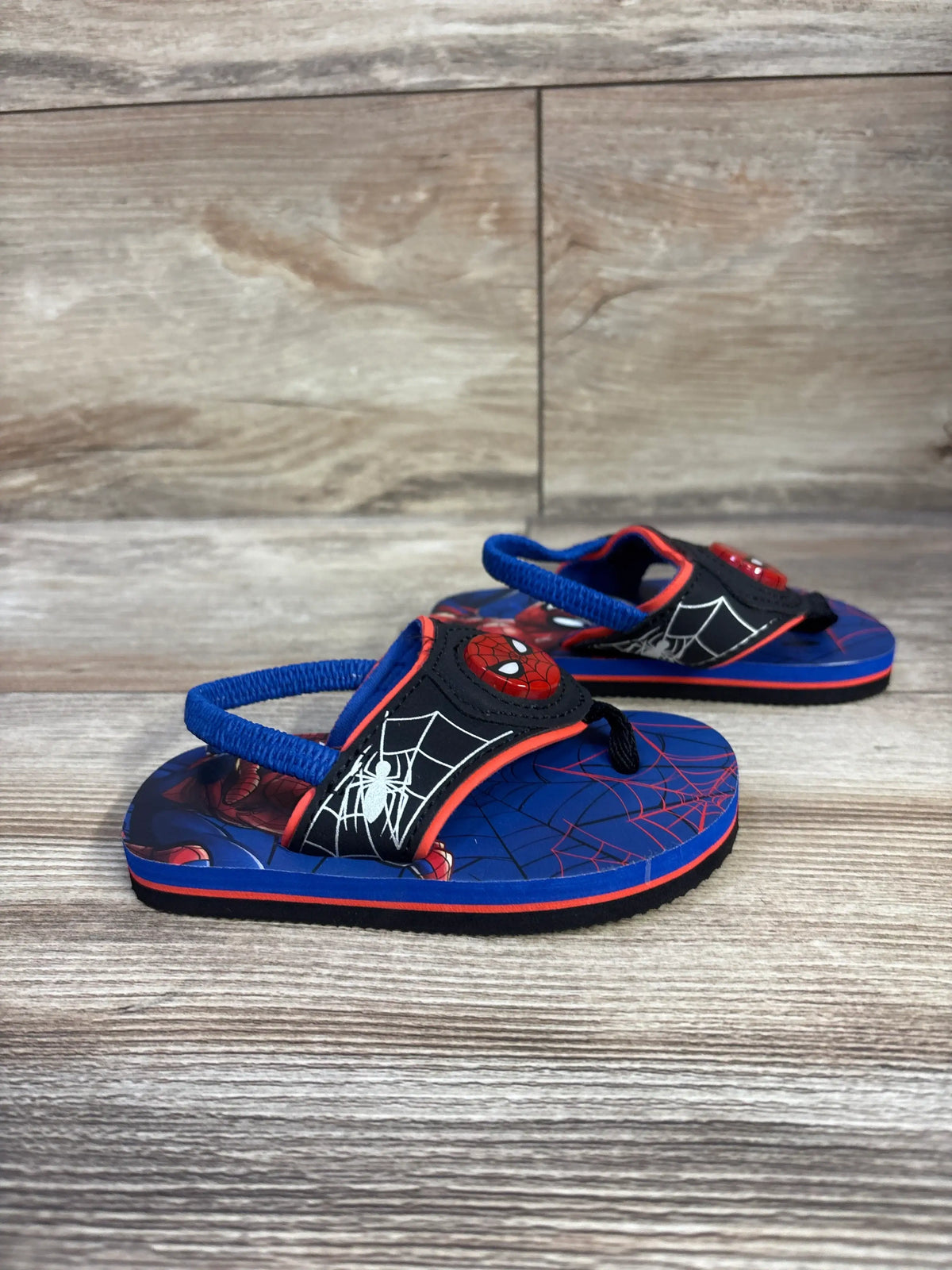 Marvel Spiderman Light Up Flip Flop Sandals BLue sz 5-6c