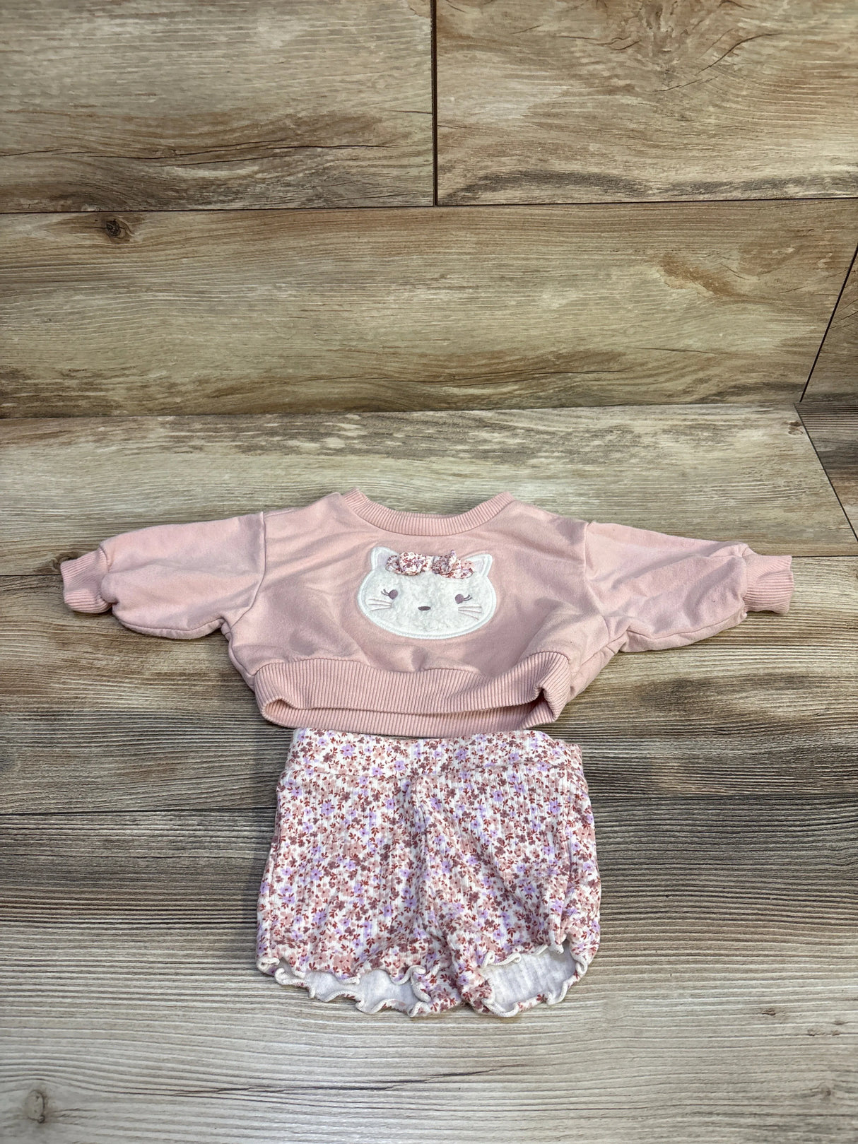 Cloud Island 2pc Cat Sweatshirt & Leggings Set Pink sz Newborn