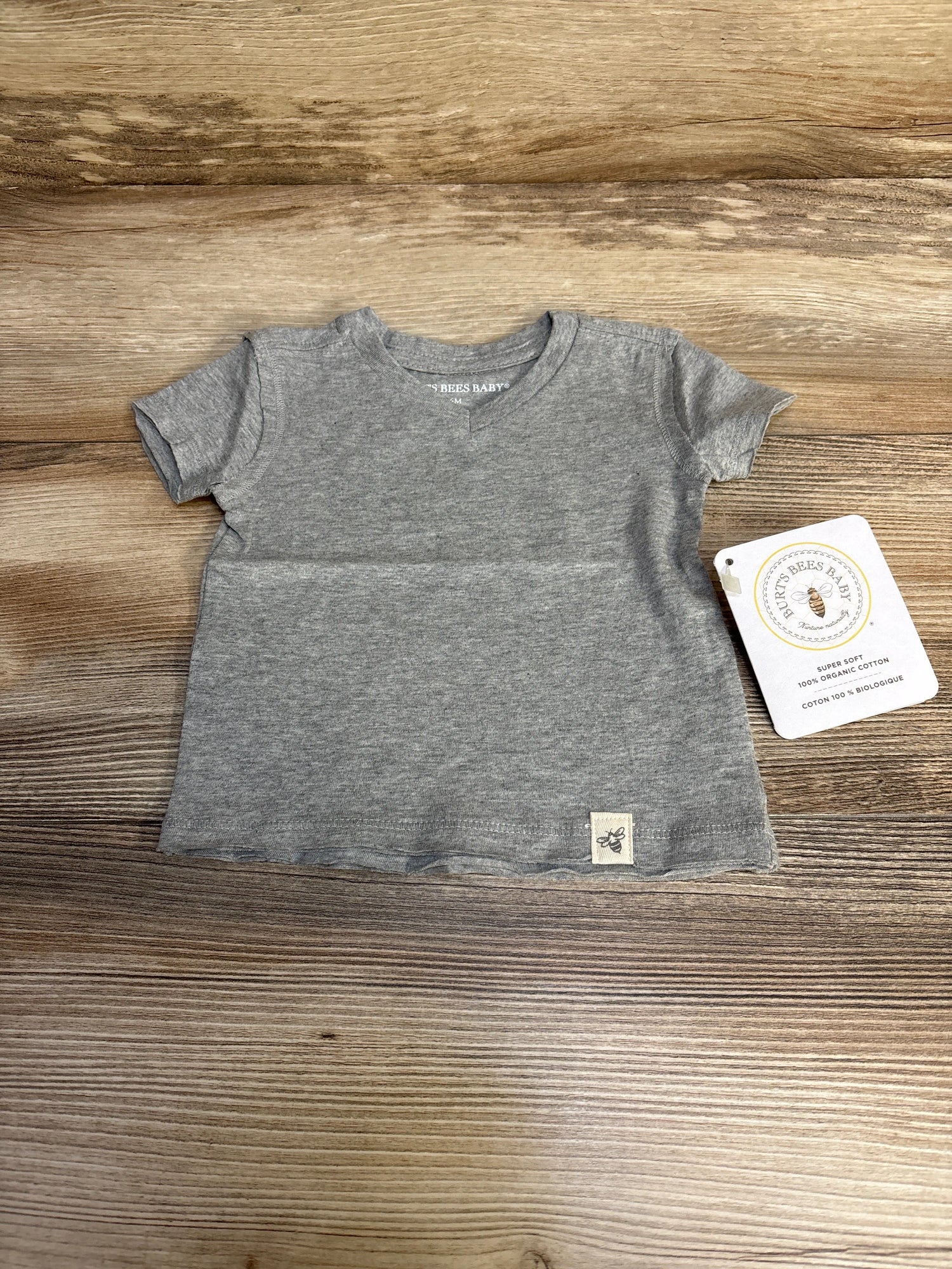 NEW Burt's Bees Baby Shirt Grey sz 6m - Me n Mommy To Be