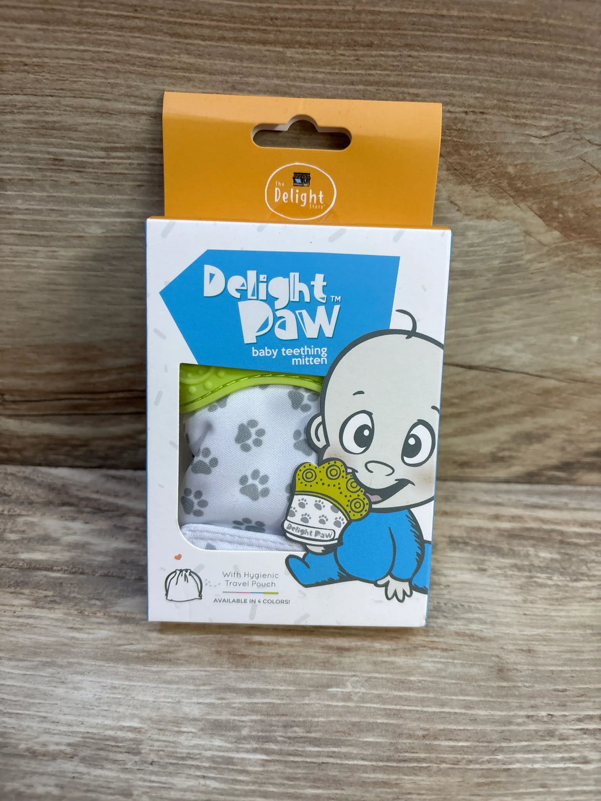 NEW Delight Paw Baby Teething Mittens White/Green sz 3-9m