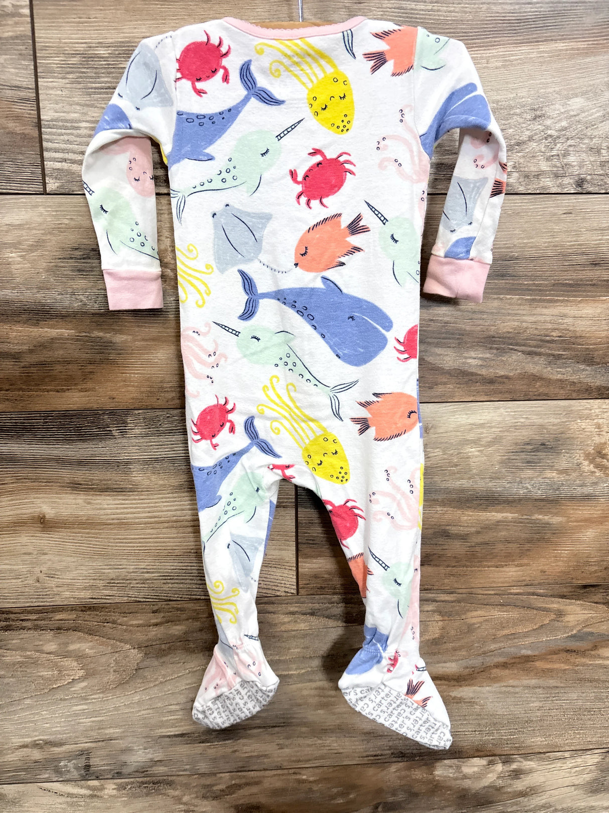 Carter's Sea Animal Print Sleeper White sz 12m