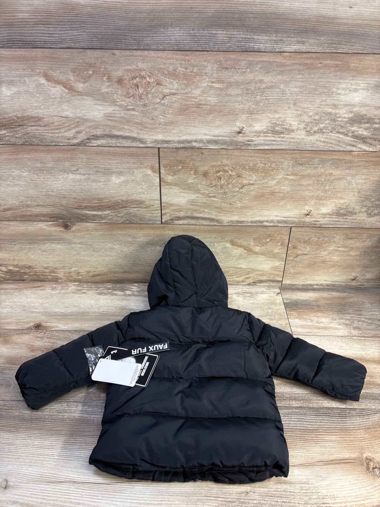 NEW Reebok Hooded Heavyweight Puffer Jacket Black sz 12m
