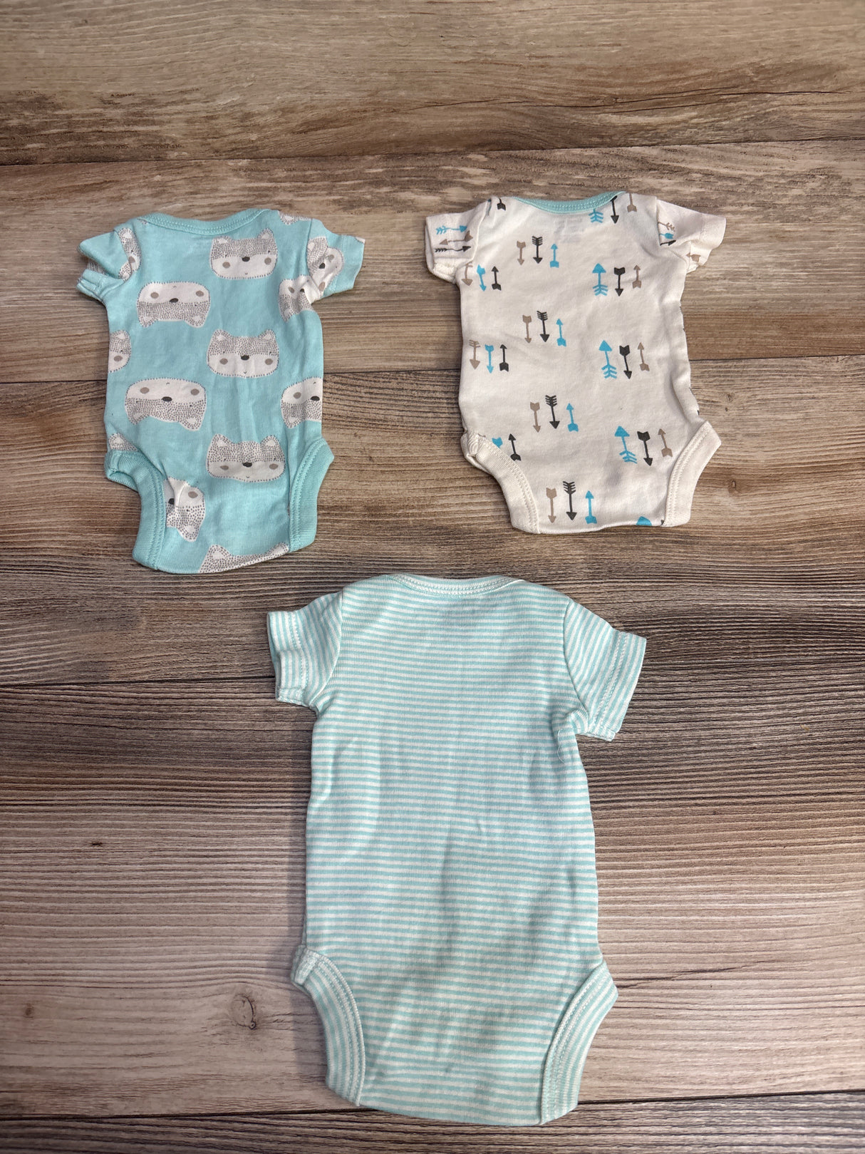 Gerber 3pk Bodysuits Turquoise sz Preemie